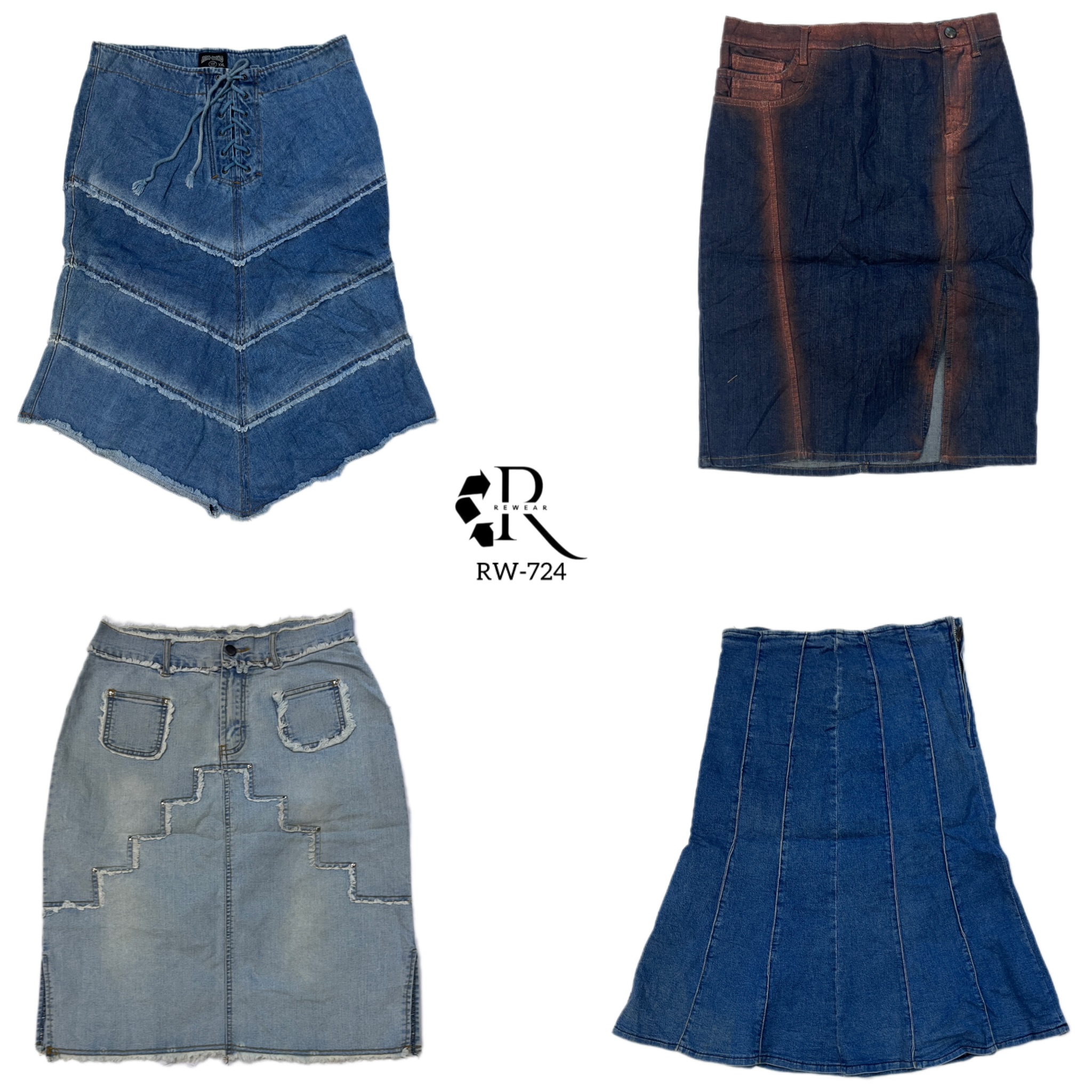 Y2K IT Girl Denim Midi Skirt ( RW-724)