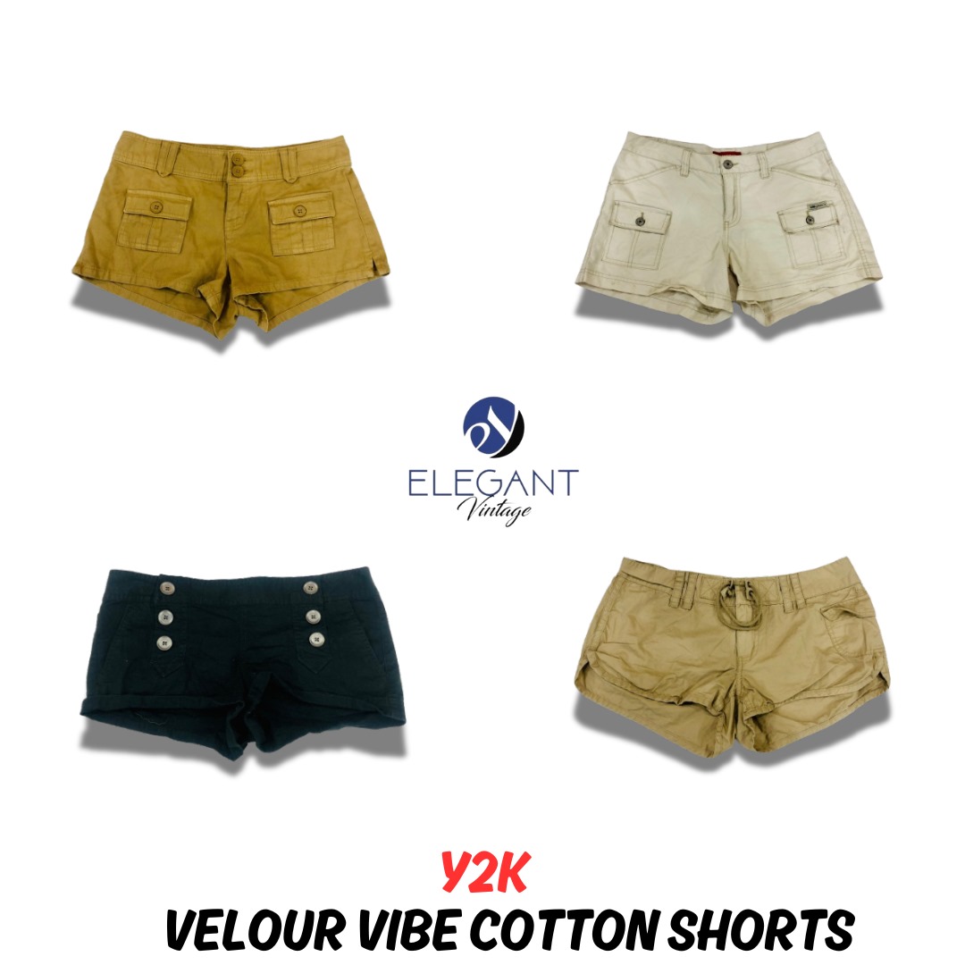Y2K Velour Vibe Cotton Shorts - EV0939