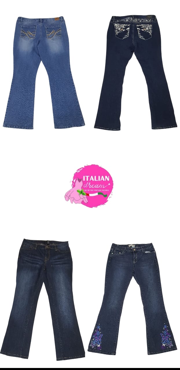 Jeans flare uniques embellis Y2k