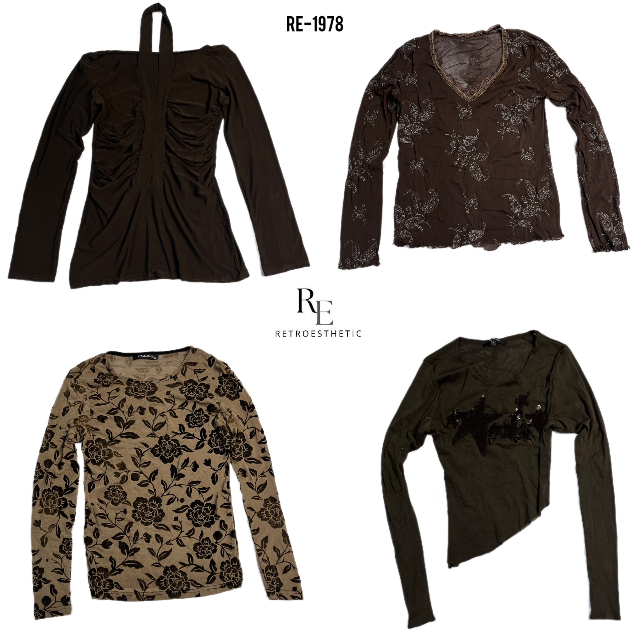 Y2k Earthy Tune Full Sleeve Tops (RE-1978)