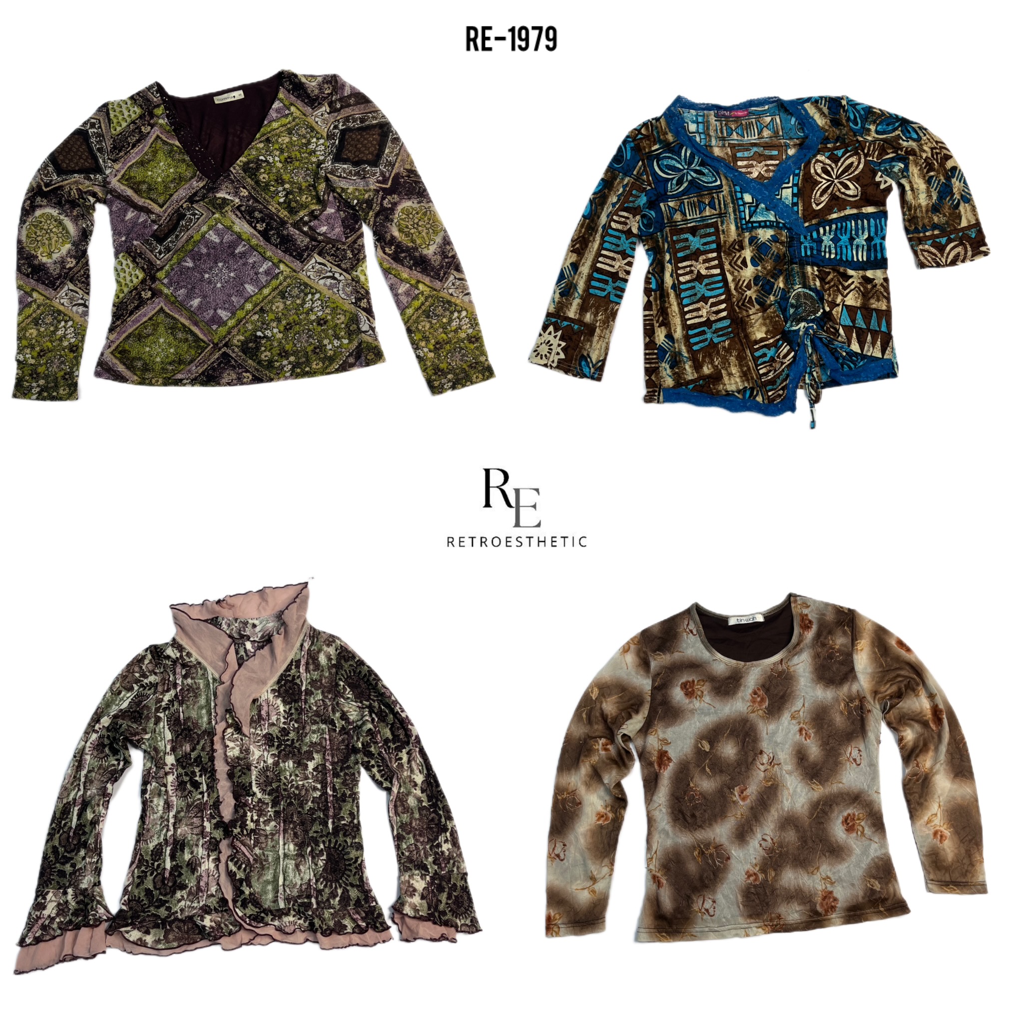 Y2K Earthy Tone Full Sleeve Tops (RE-1979)