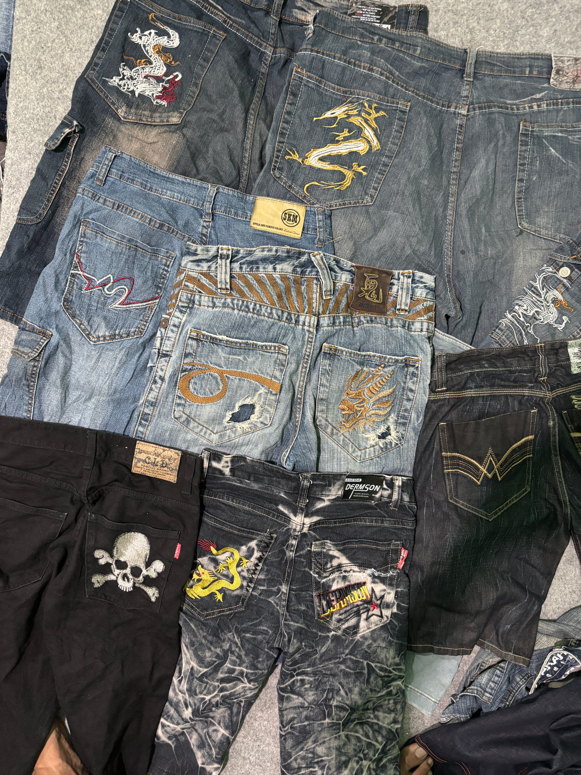 Japanese embroidery shorts unbranded