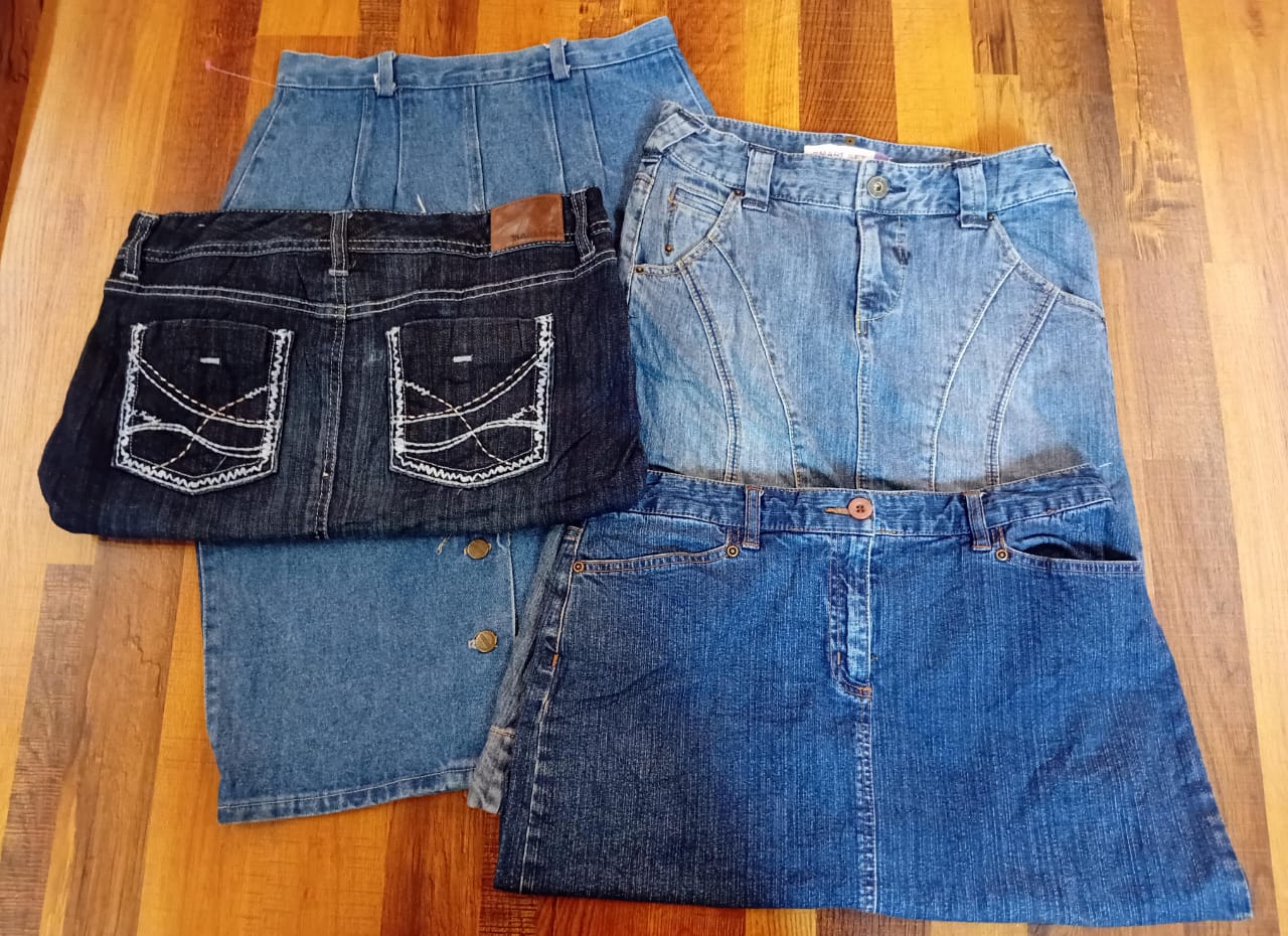 Jupe midi en denim rétro Y2K IQ0680