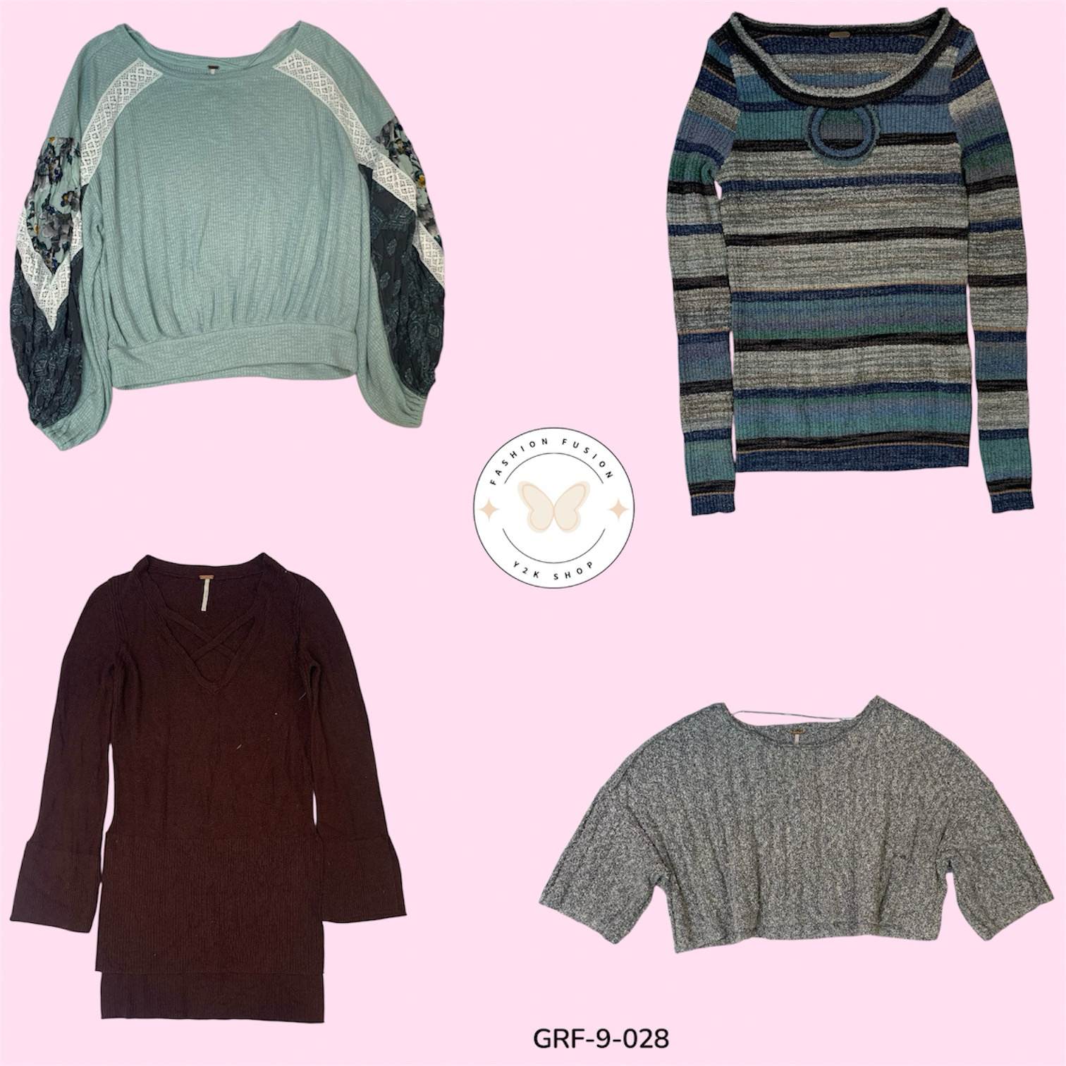 Y2K Free People ケーブルニットセーター – ビンテージ 2000年代 コージー クラシック (GRF-9-028)
