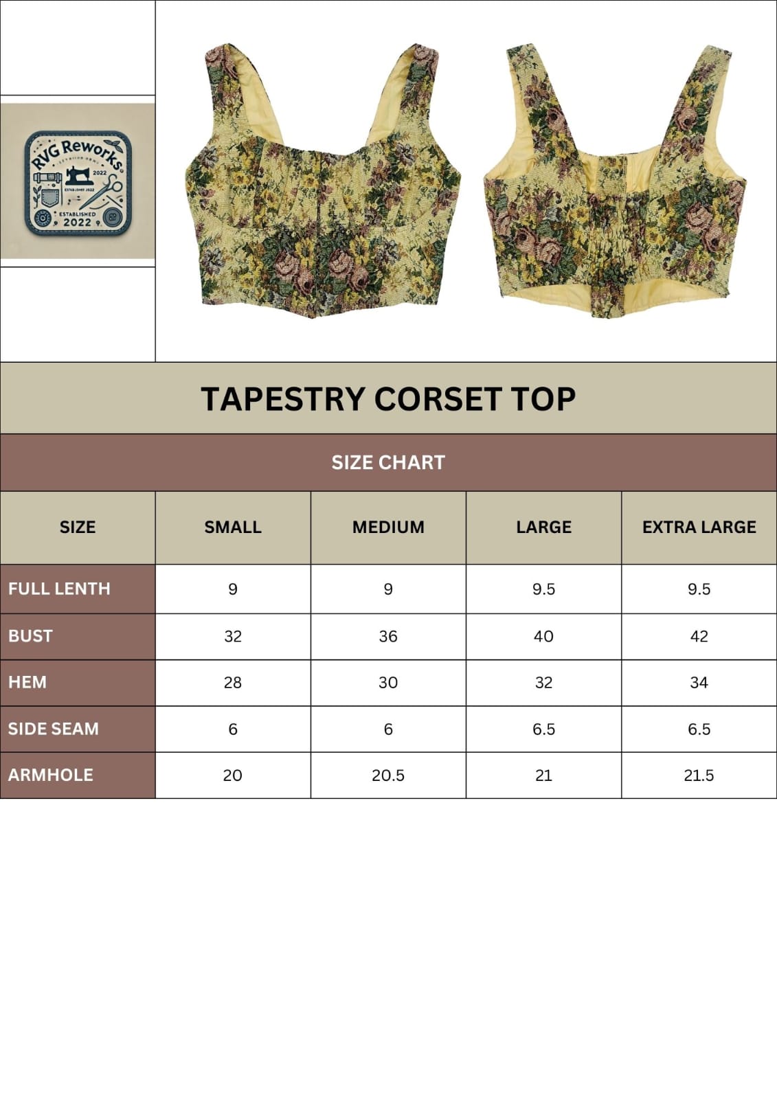 Upcycled Tapestry Corset Top
