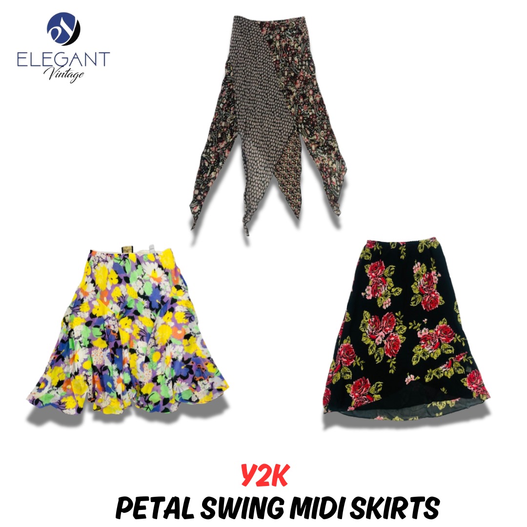Y2K Petal Swings Midi Skirts - EV0961