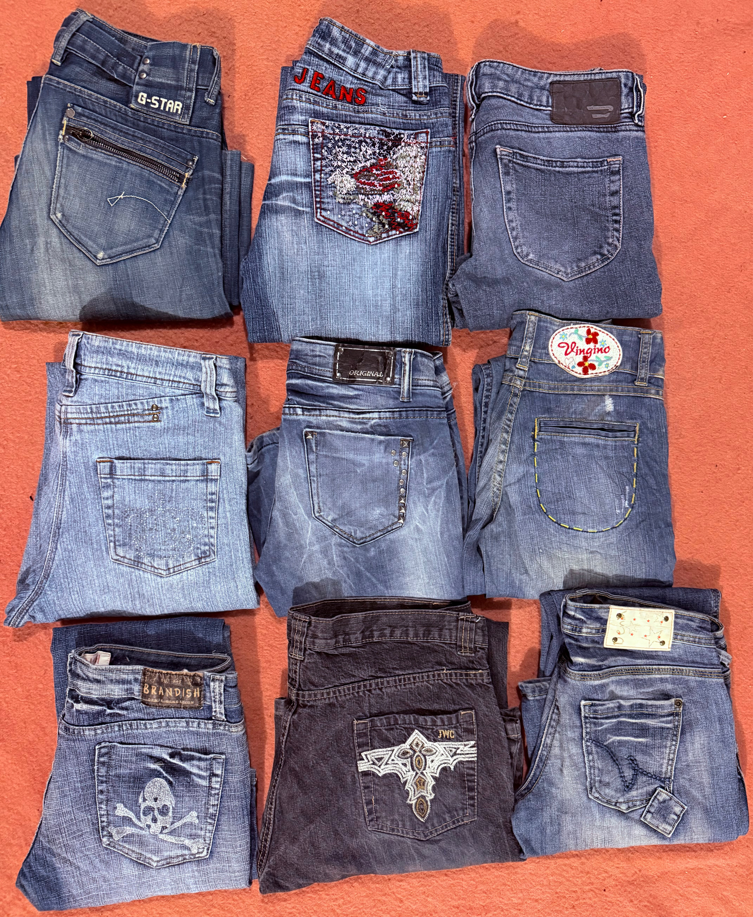 Jeans en denim flare Y2K