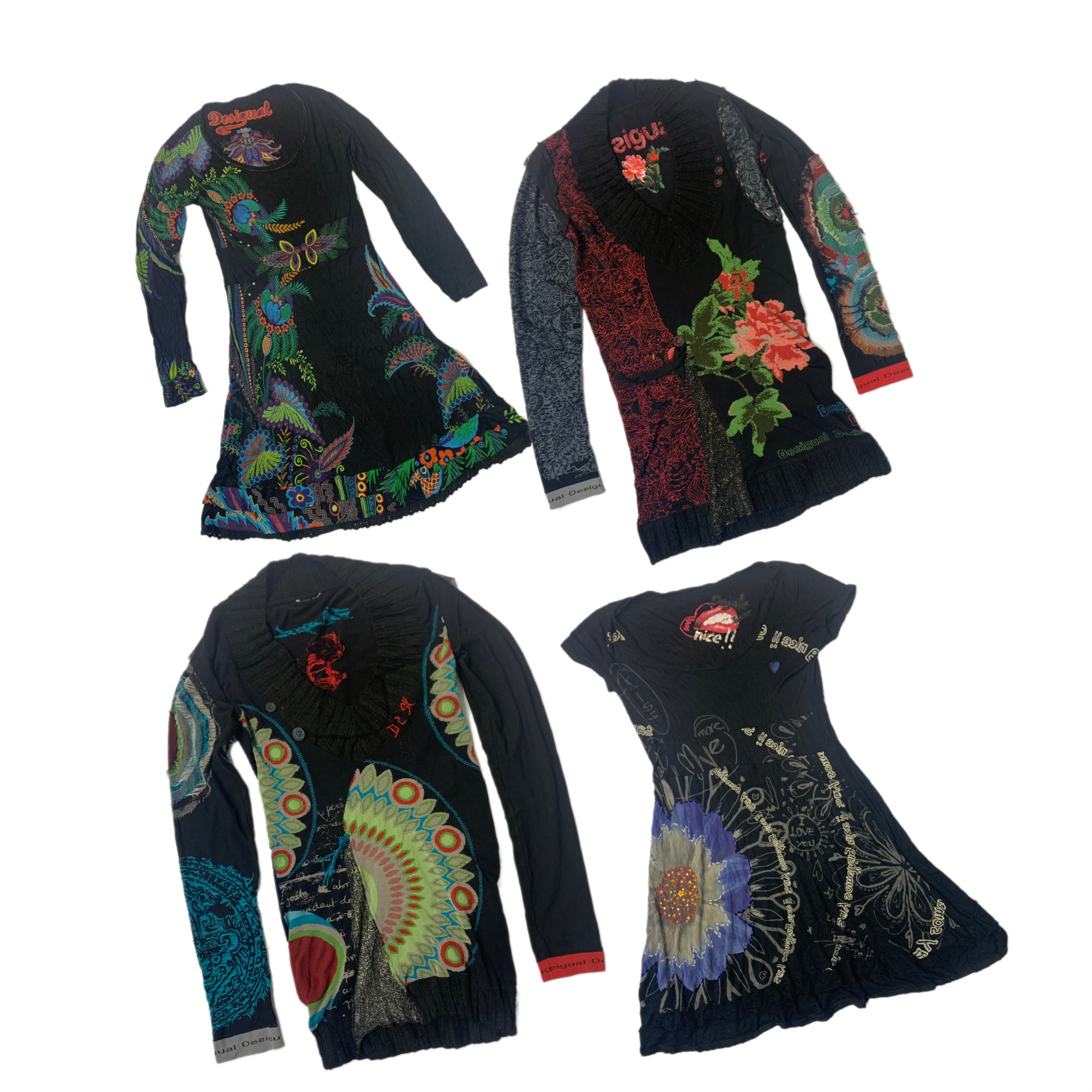 Y2K Vestidos Gráficos Ft Desigual