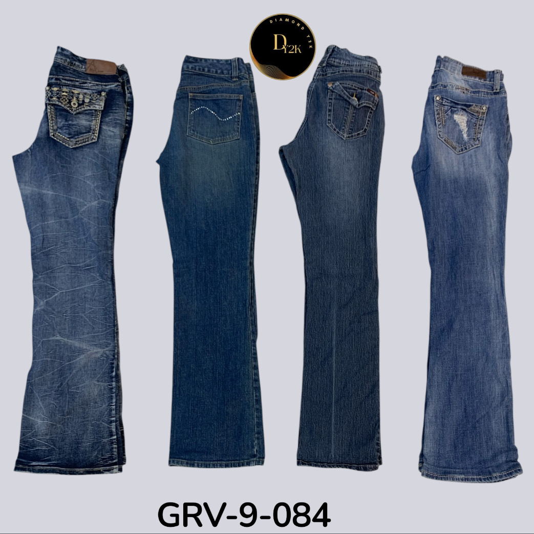 Jeans Acampanados – Estilo Denim Retro Auténtico Y2K (GRV-9-084)