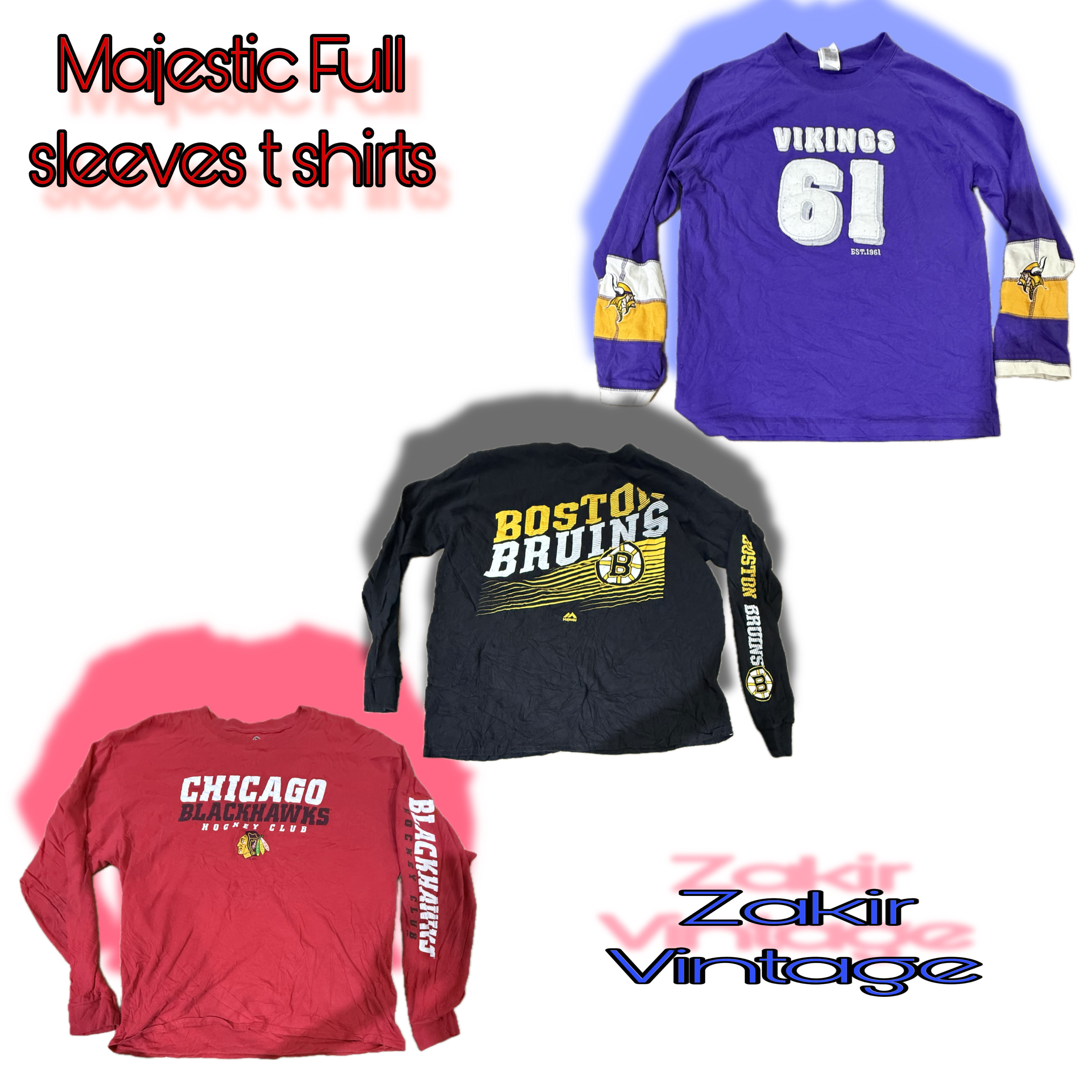 Nfl nhl nba majestic long sleeves t shirts