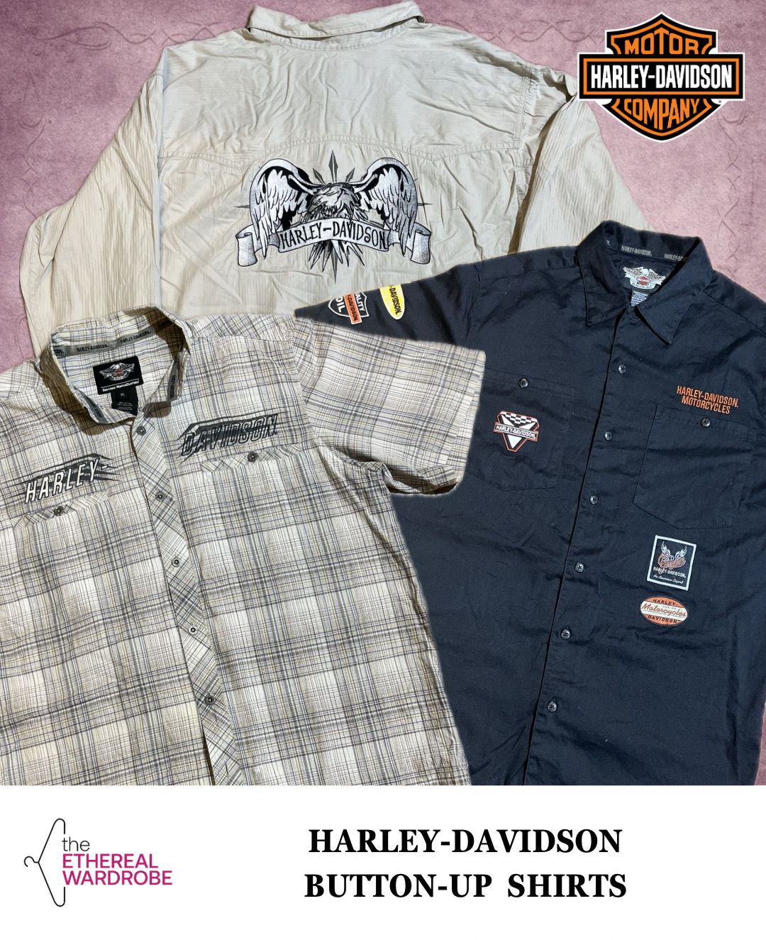 Chemises à boutons Harley Davidson 15 pièces