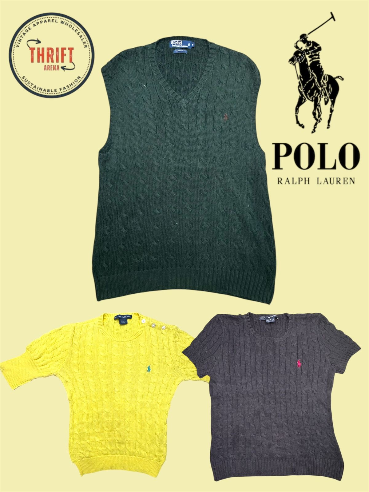 T1446 Ralph Lauren gilet en tricot torsadé