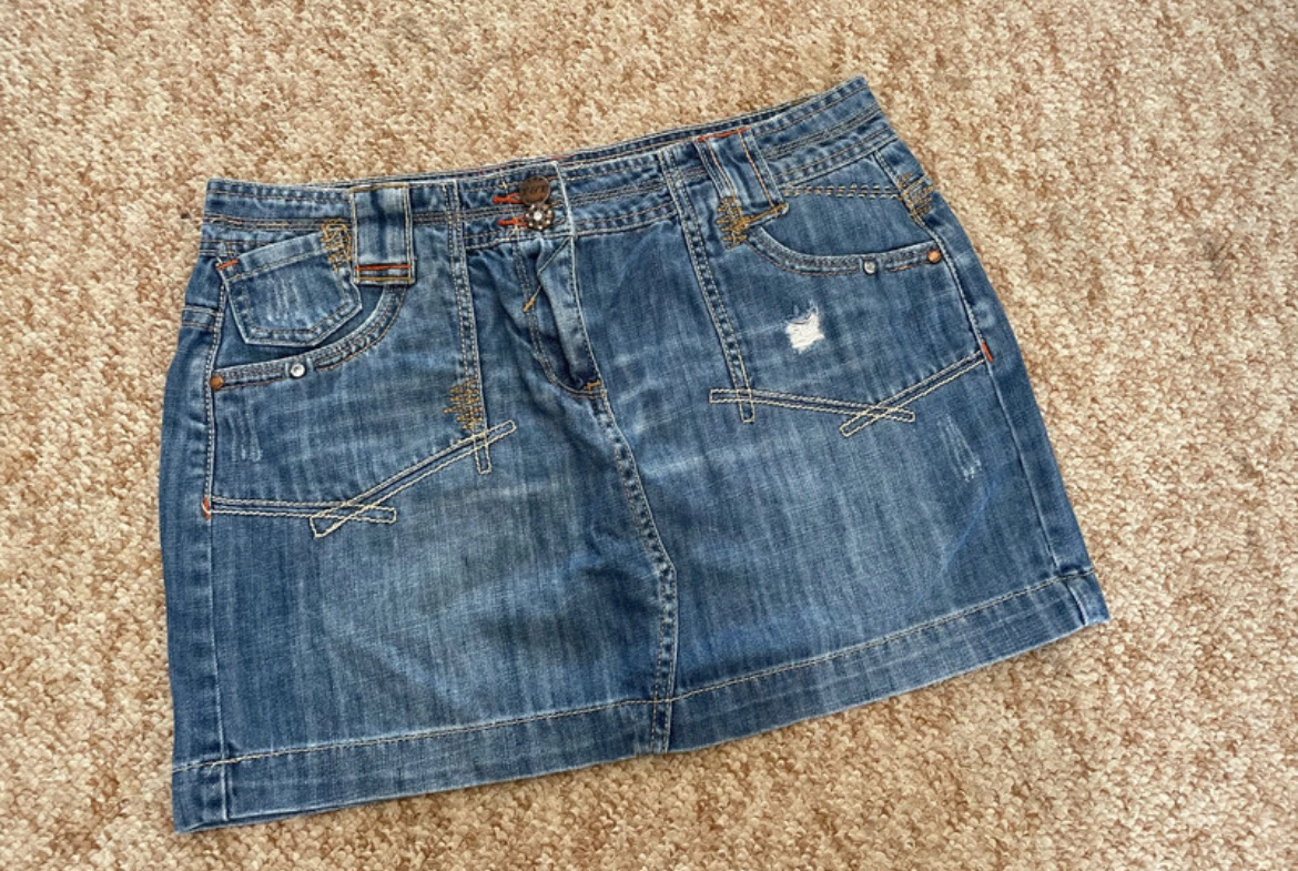 Branded denim skirts