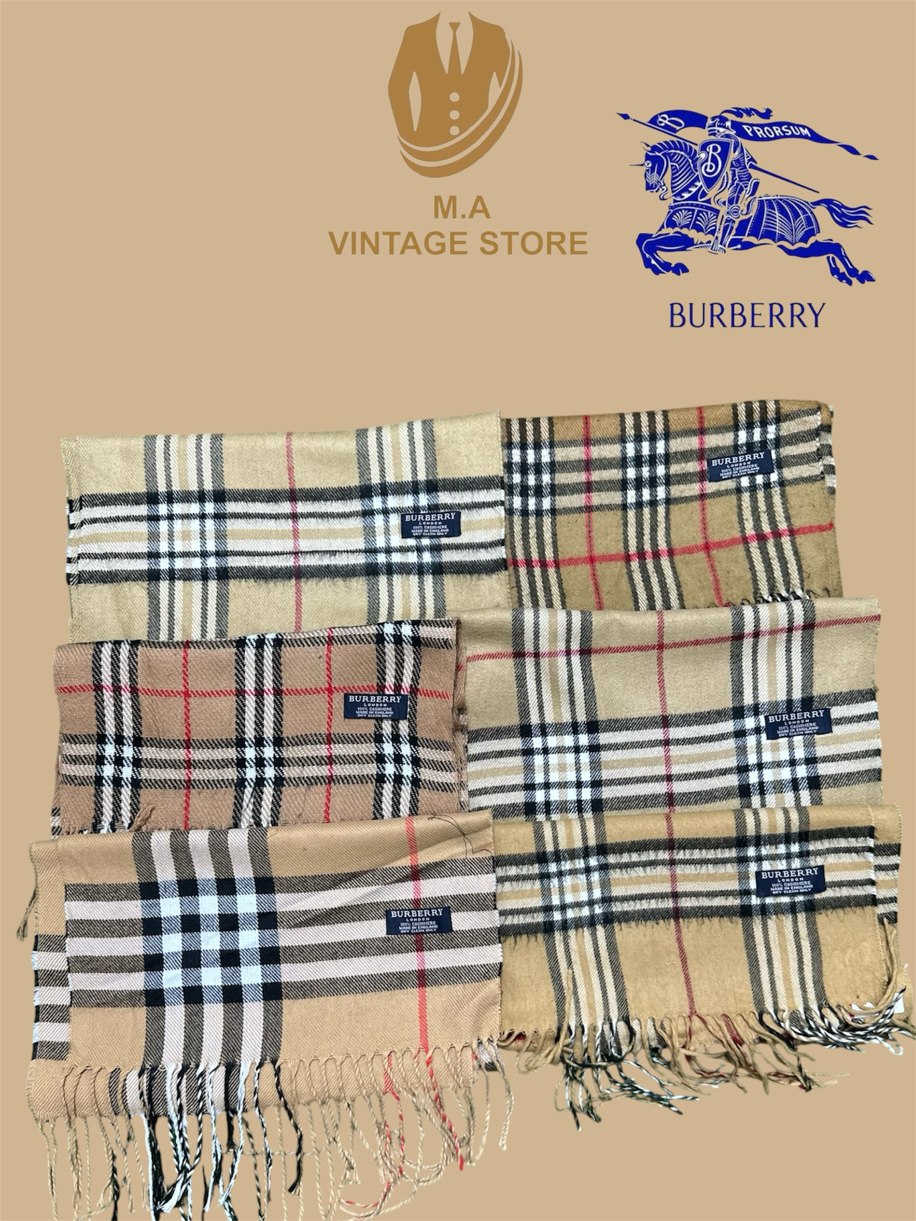 Sciarpe Burberry Beige Firmate