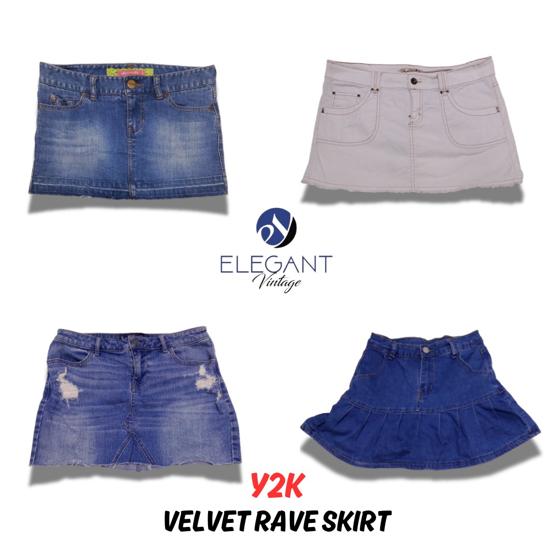 Y2K Velvet Rave Skirts - EV0566