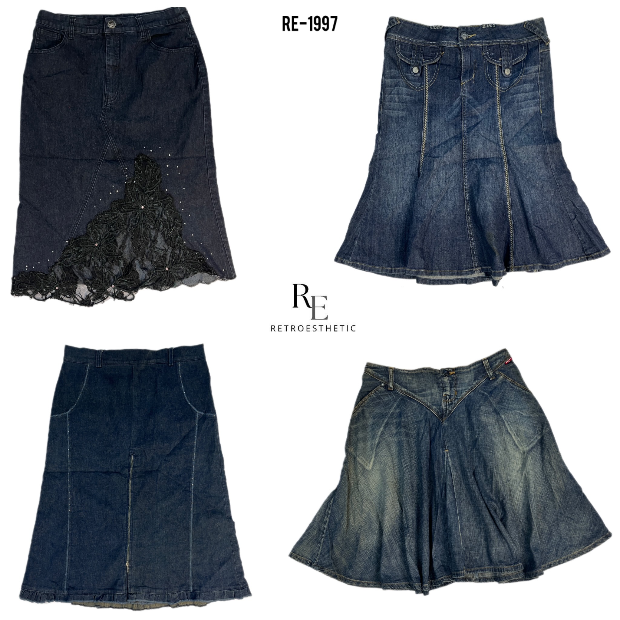 Faldas Midi de Denim Y2K IT Girl (RE-1997)