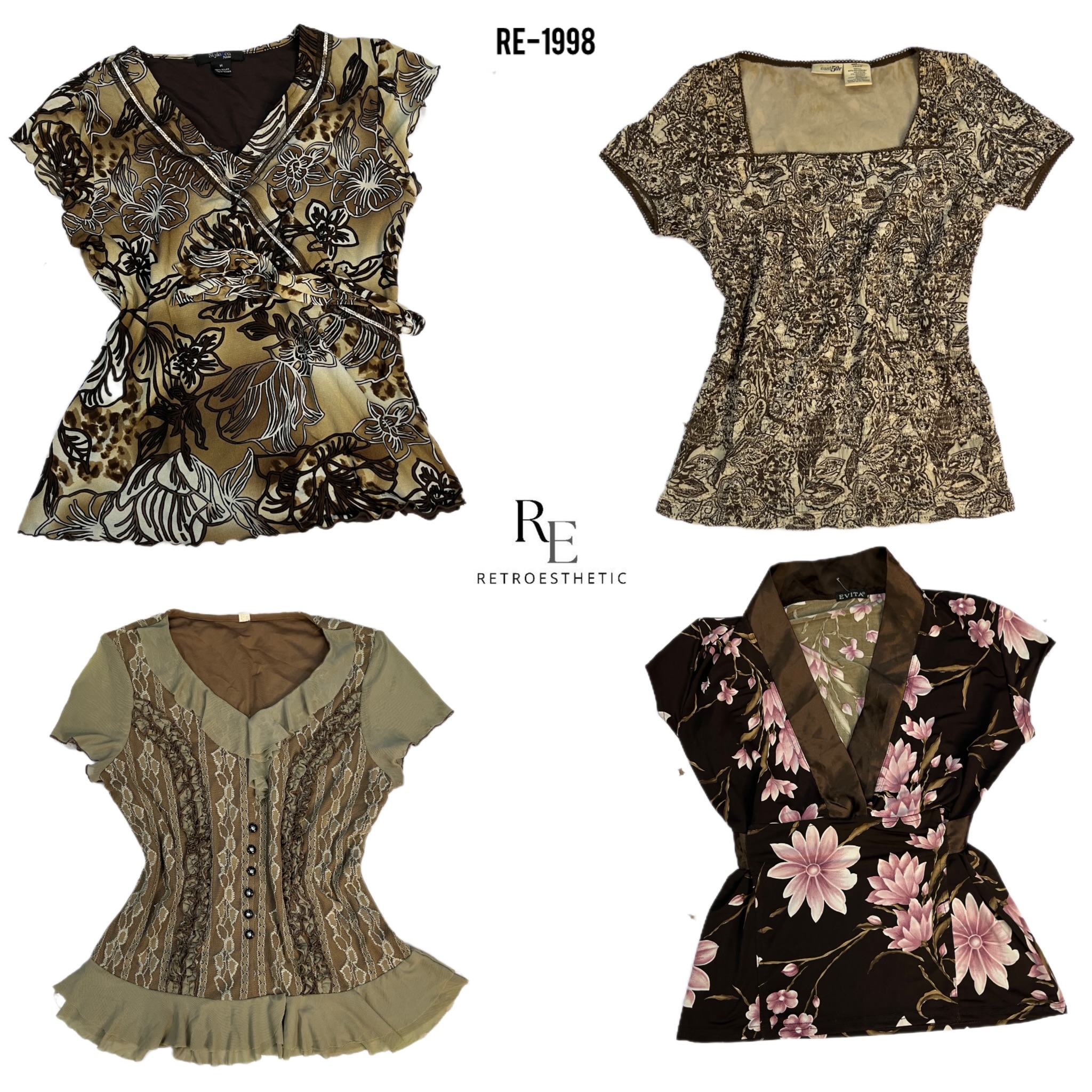 Y2K Earthy Tone Mix Tops (RE-1998)
