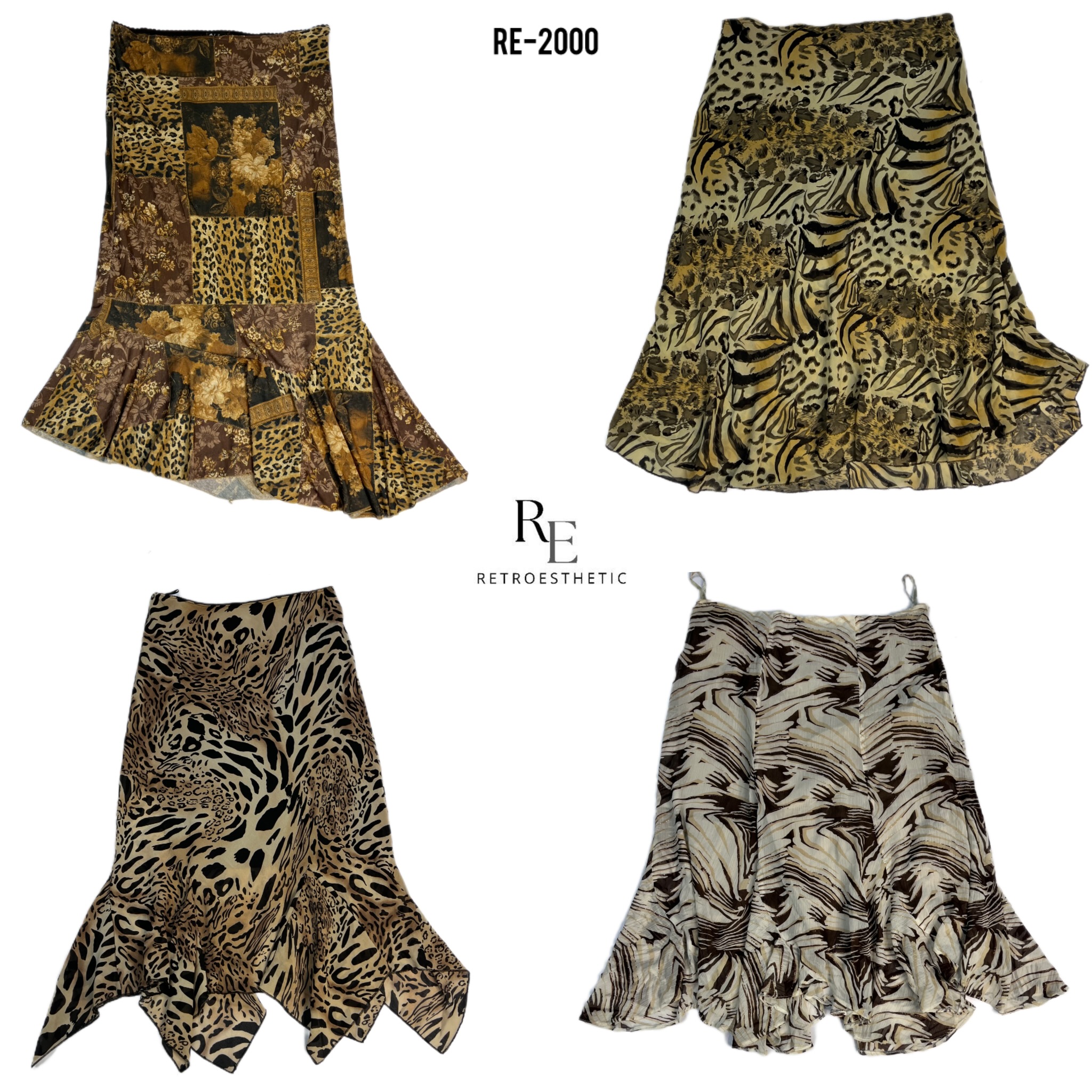 Y2K Animal Print Mix Poly Skirts (RE-2000)