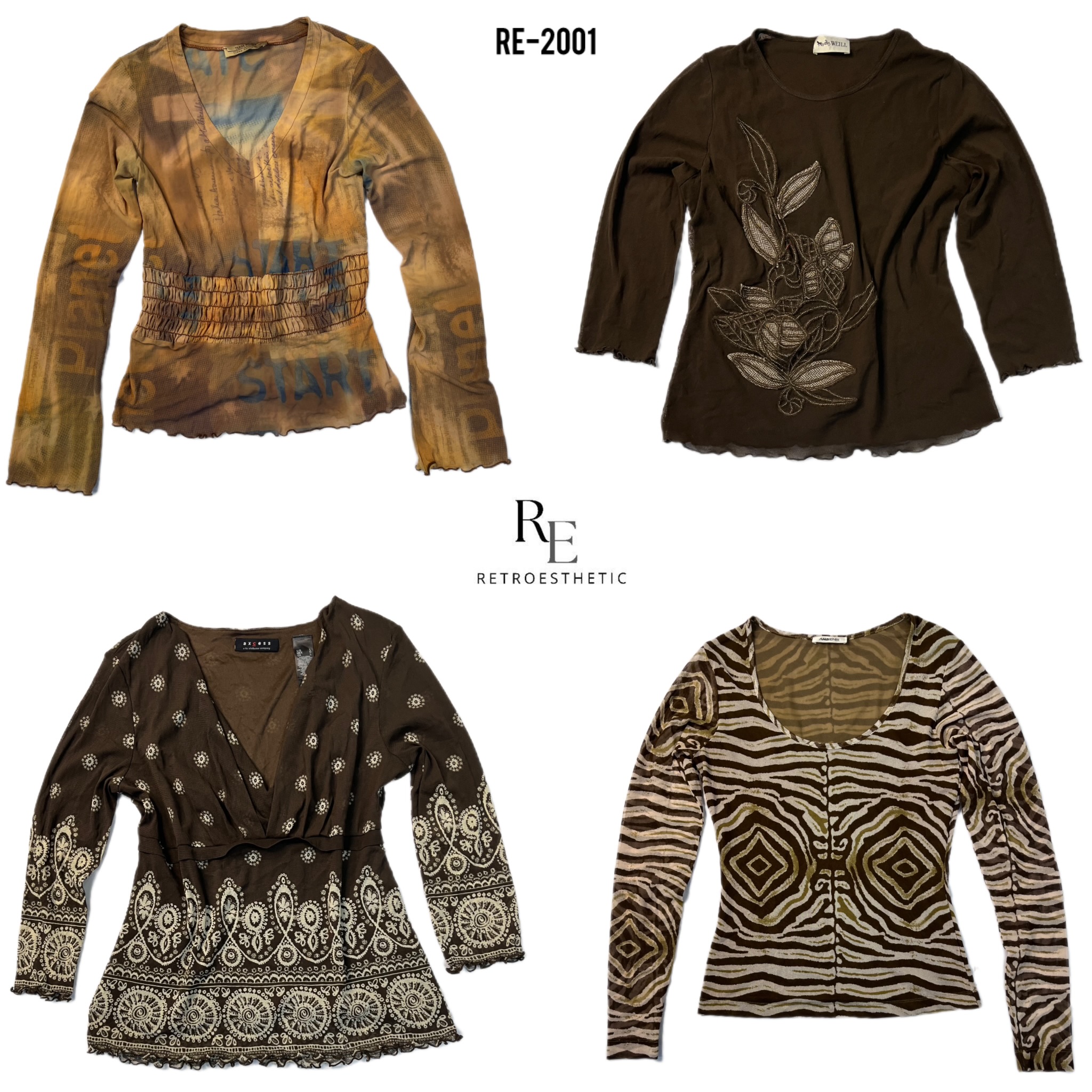 Y2K Earthy Tone Tops (RE-2001)