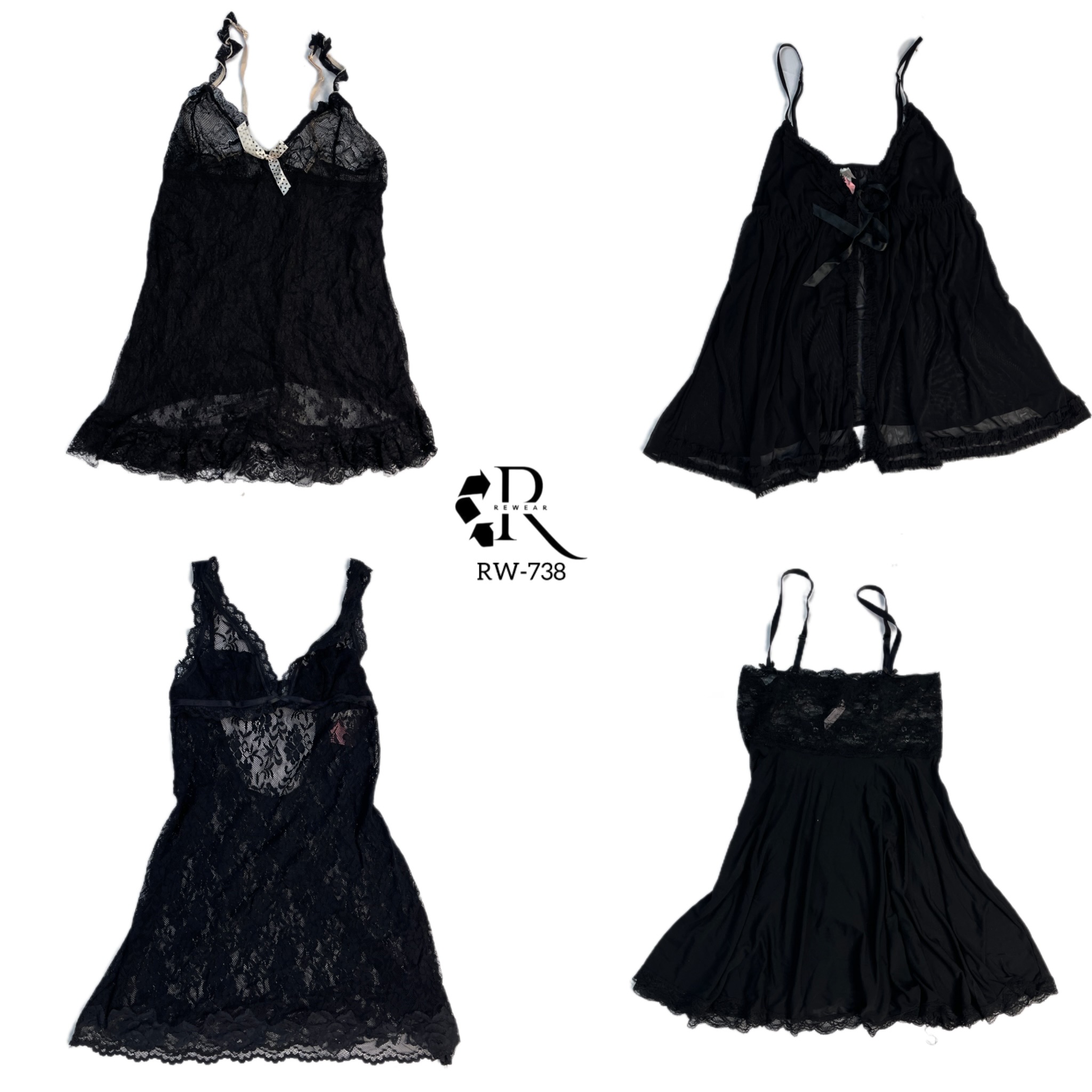 Y2K All Black Gothic Lingerie (RW-738)