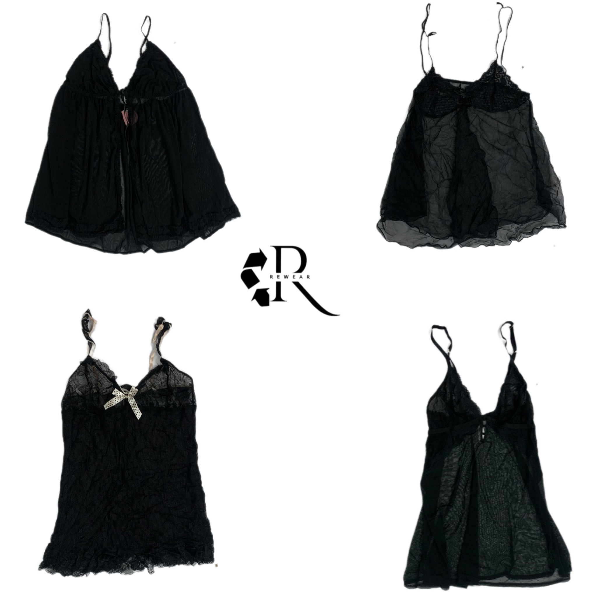 Lingerie gotica nera totale Y2K (RW-1076)