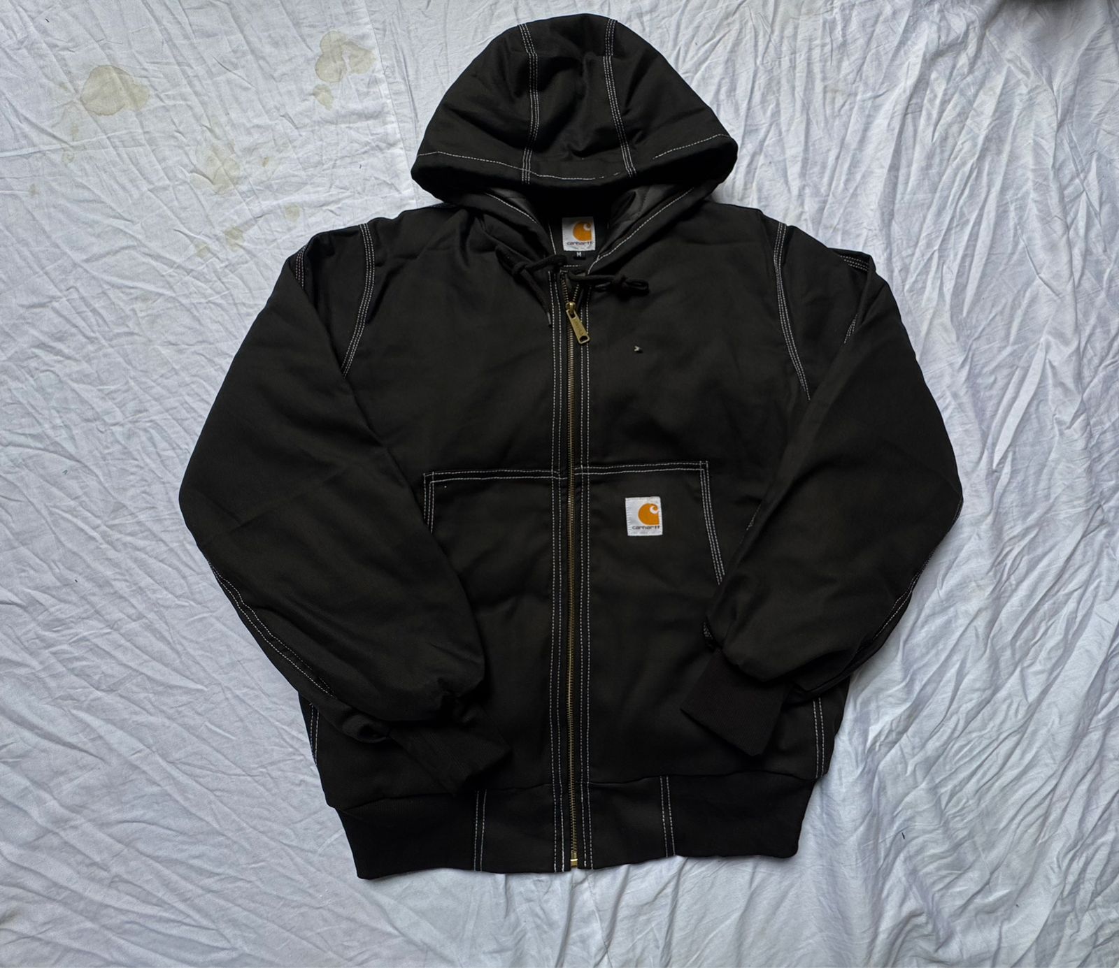 Rework Carhartt Black hood (white stitch)