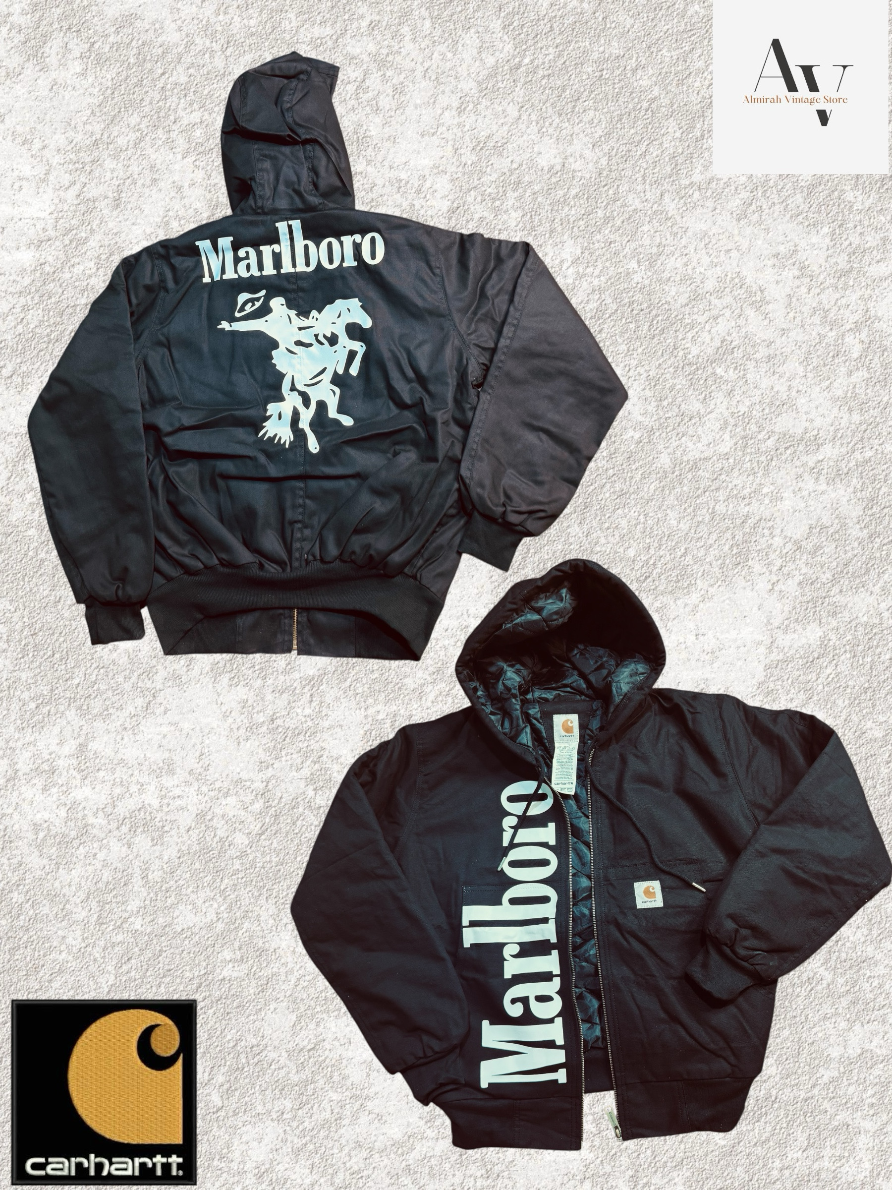 Carhartt rework rework style Marlboro black jacket