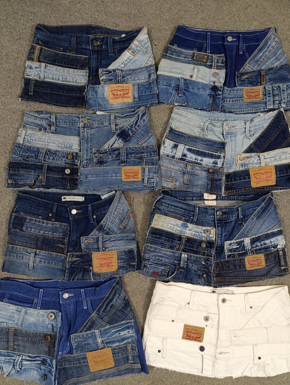 HD1160 Damen Upcycled Levi's Rock mit Gürtel
