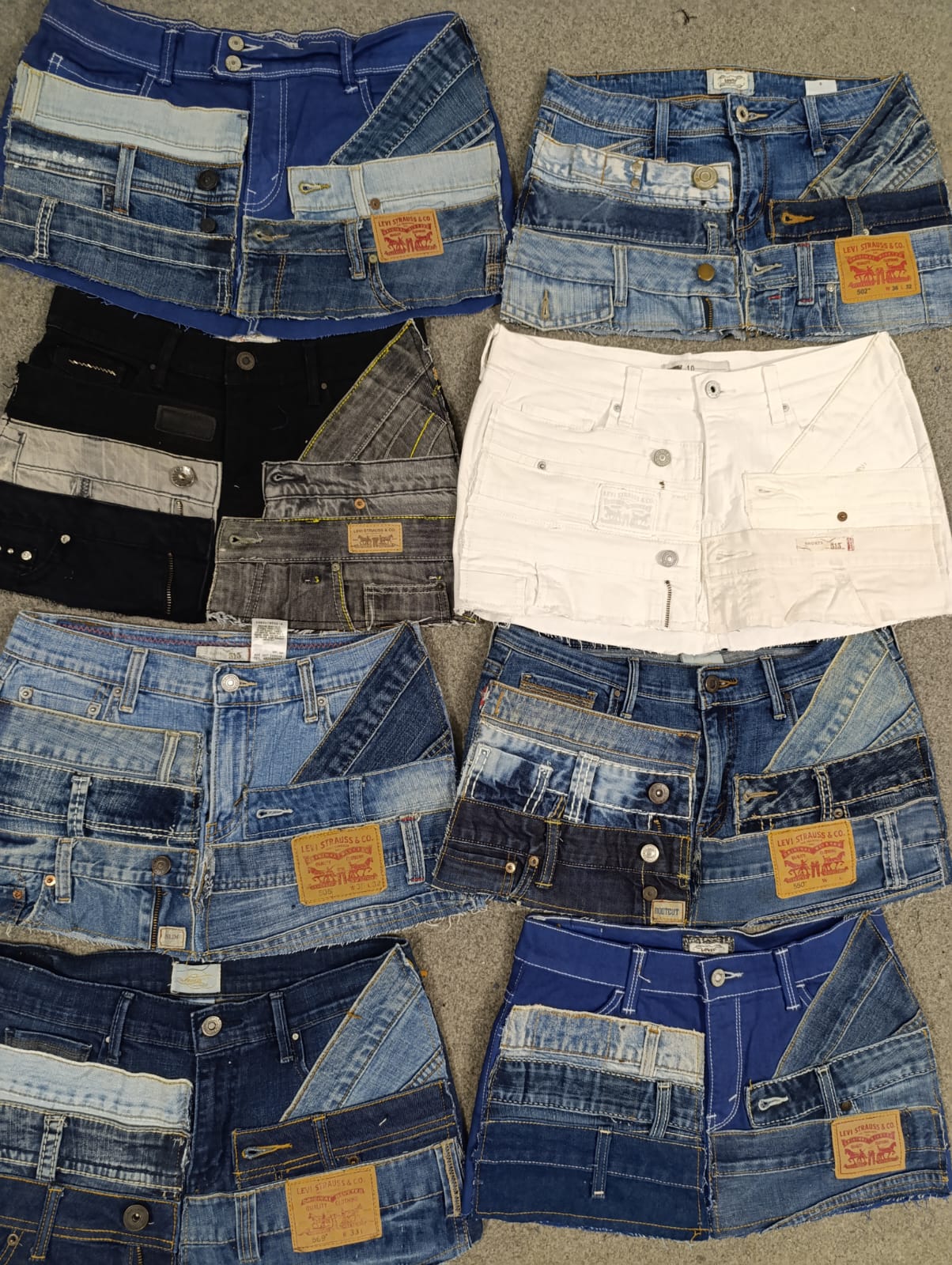HD1162 Upcycled Levi's Gürtelröcke