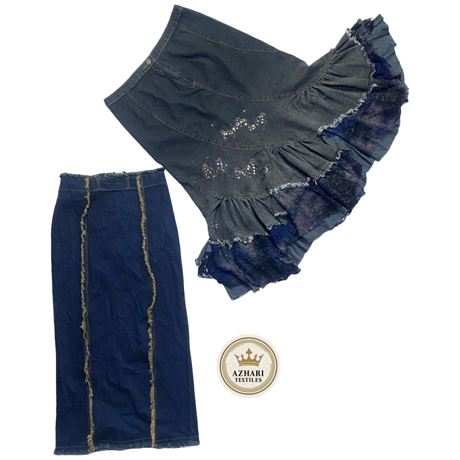 Gonne midi e lunghe in denim Y2K