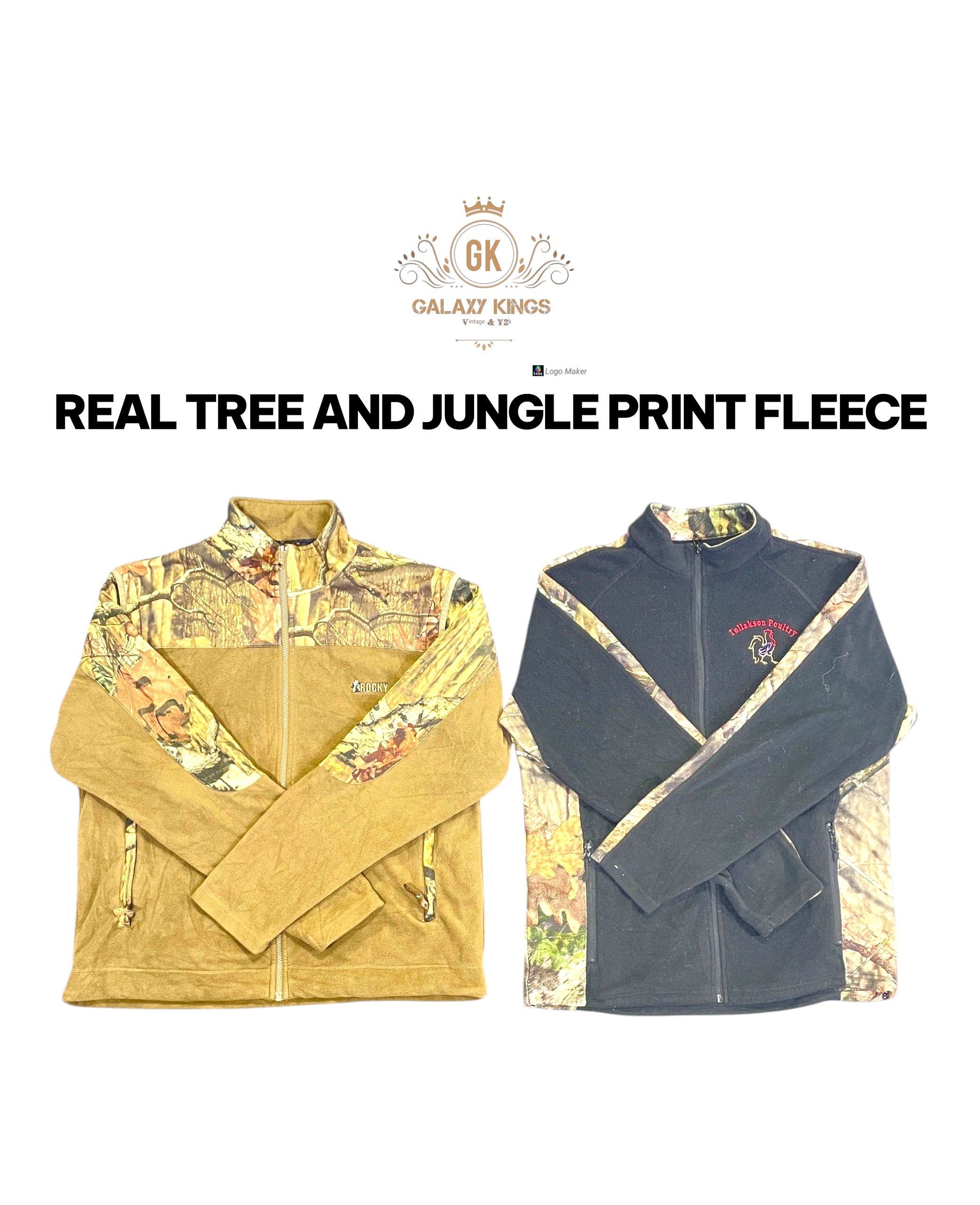 REAL TREE AND JUNGLE PRINT FLEECE