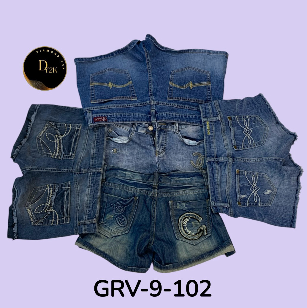 Shorts Mini de Denim Vintage com Lavagem – Look de Verão Chic (GRV-9-102)