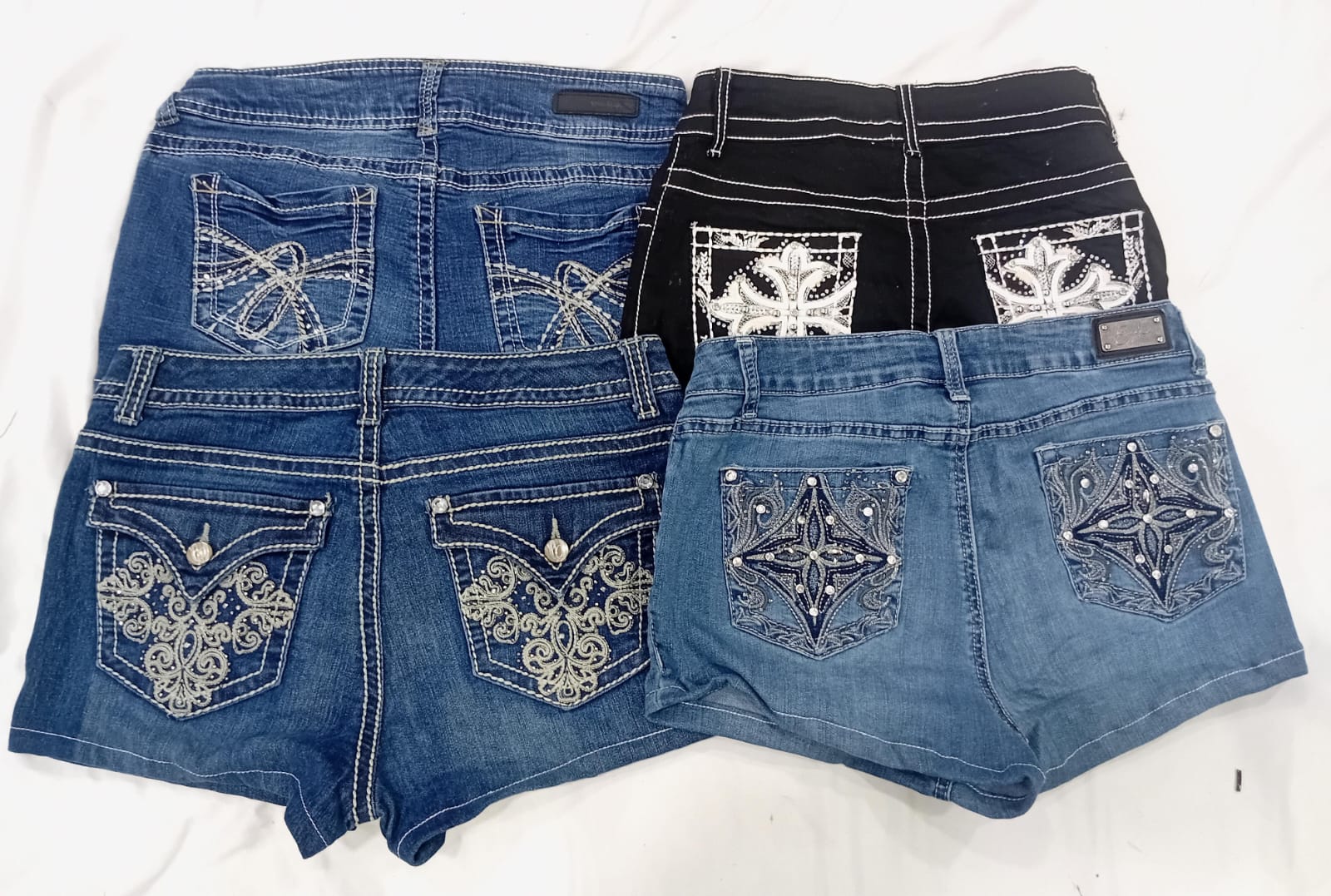 IQ0698 Y2K Style Upcycled Dream Doll Denim Shorts