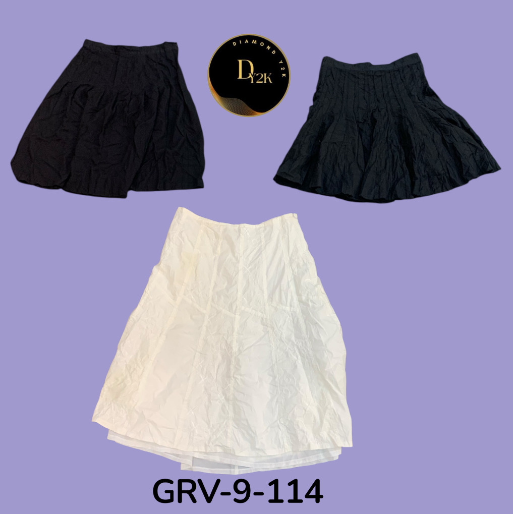 Gonna in cotone nera e bianca da donna – Estetica Y2K (GRV-9-114)