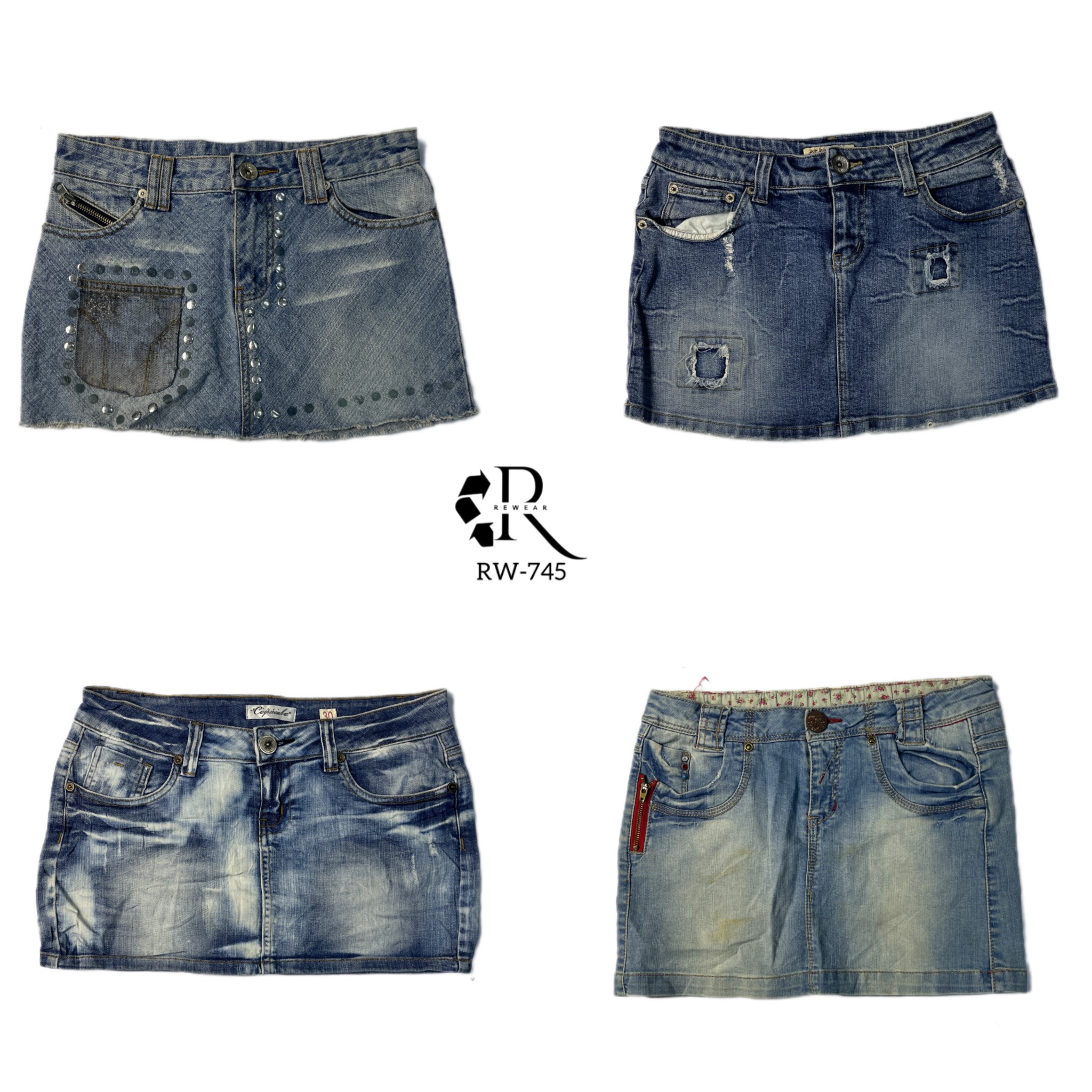 Gonne mini in denim uniche Y2k (RW-745)