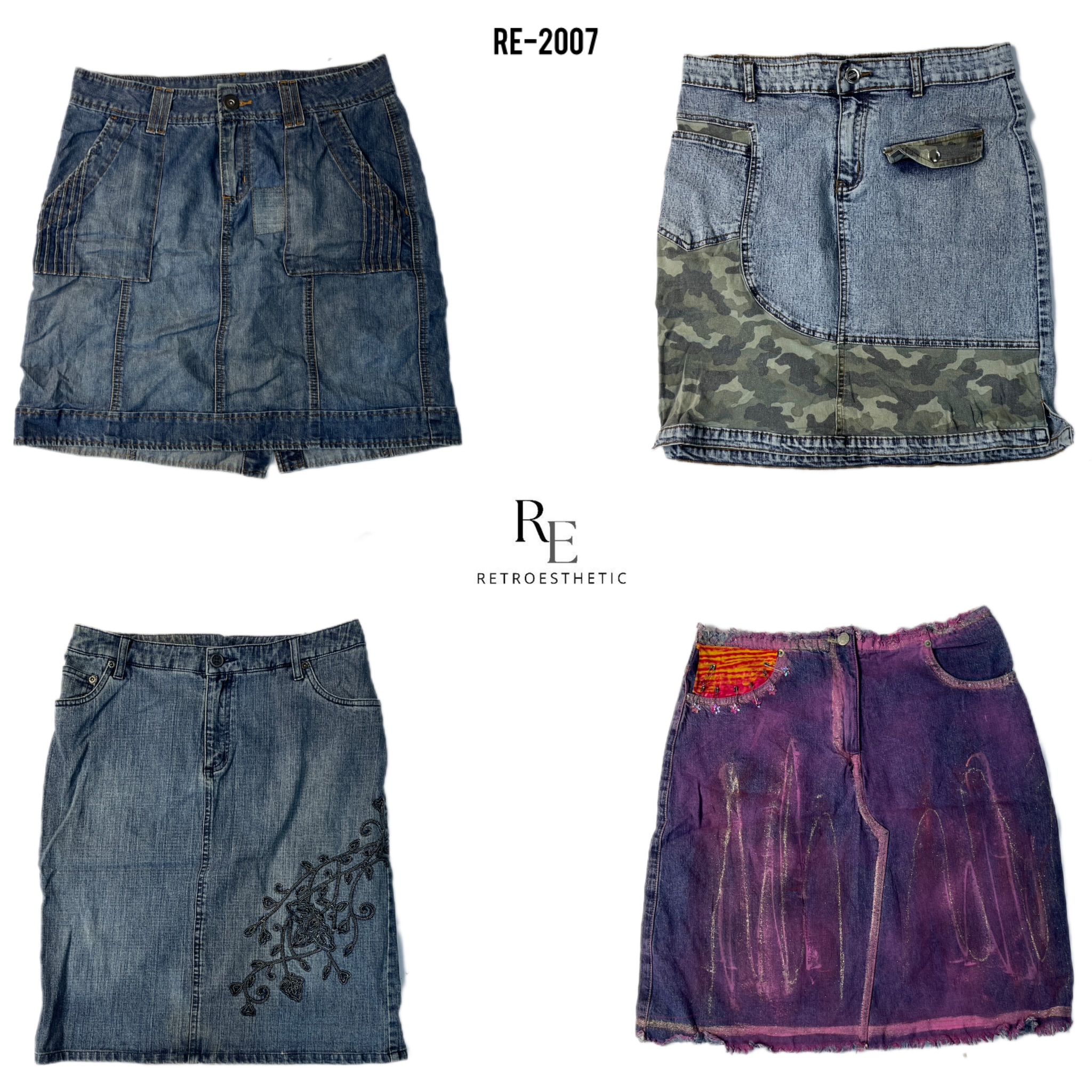 Y2K Britney Era Denim Midi Skirts (RE-2007)
