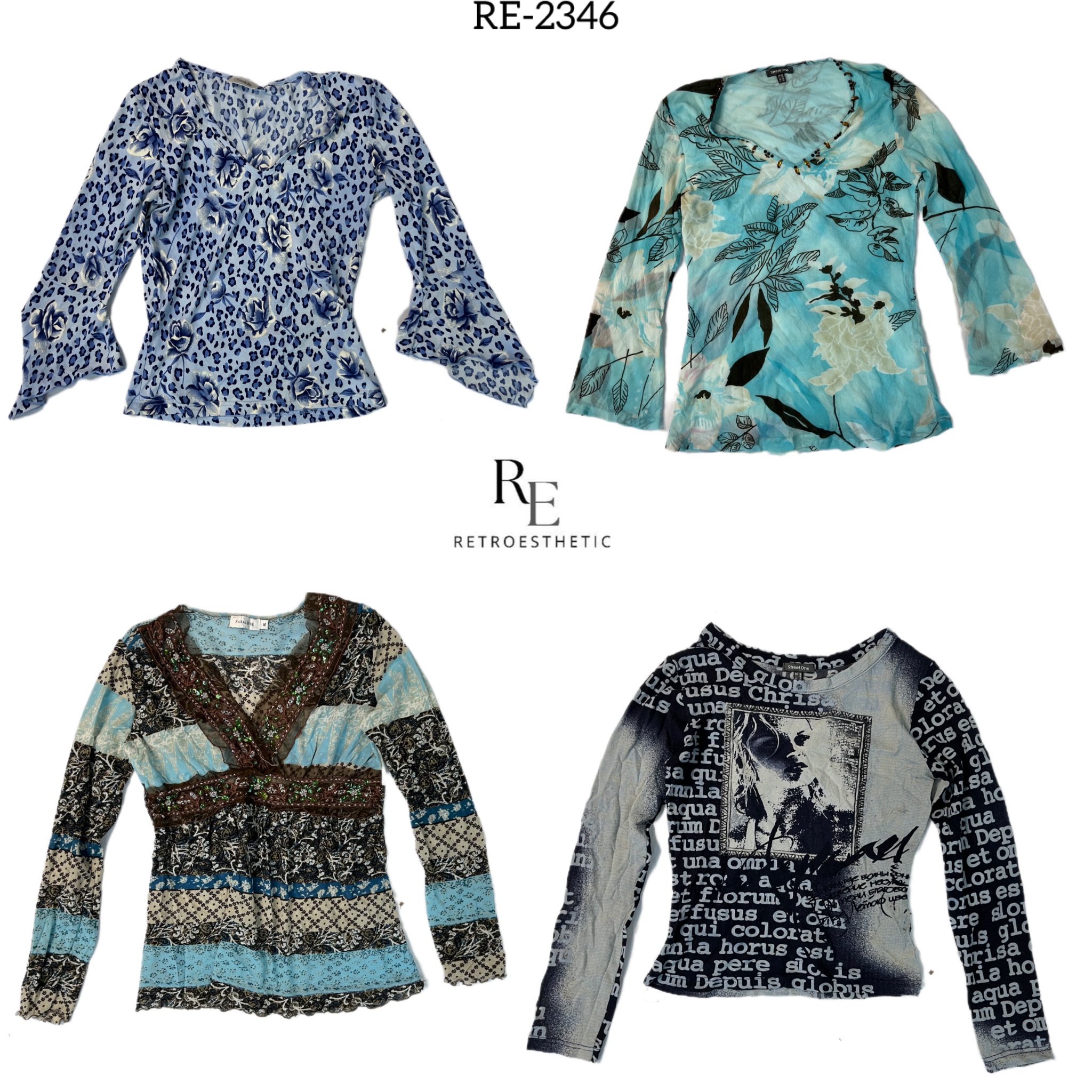 Y2K Ocean Vibe Full Sleeves Top (RE-2346)