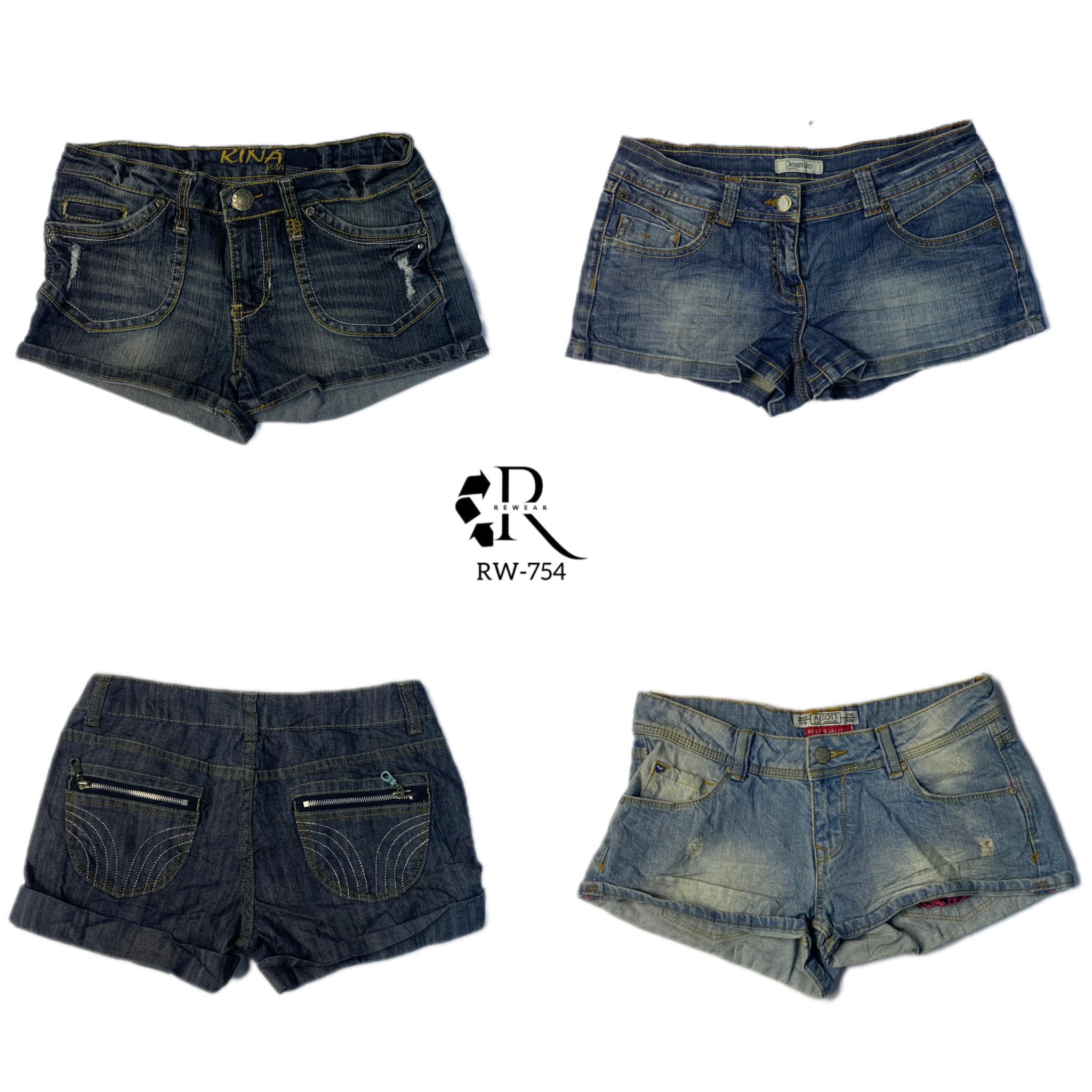 Y2K IT Girl Denim Micro Mini Short(RW-754)