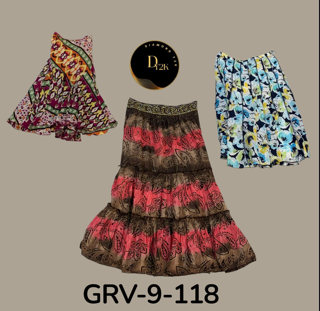 Y2K Mix Cotton Skirt – Authentic Vintage Fashion(GRV-9-118)