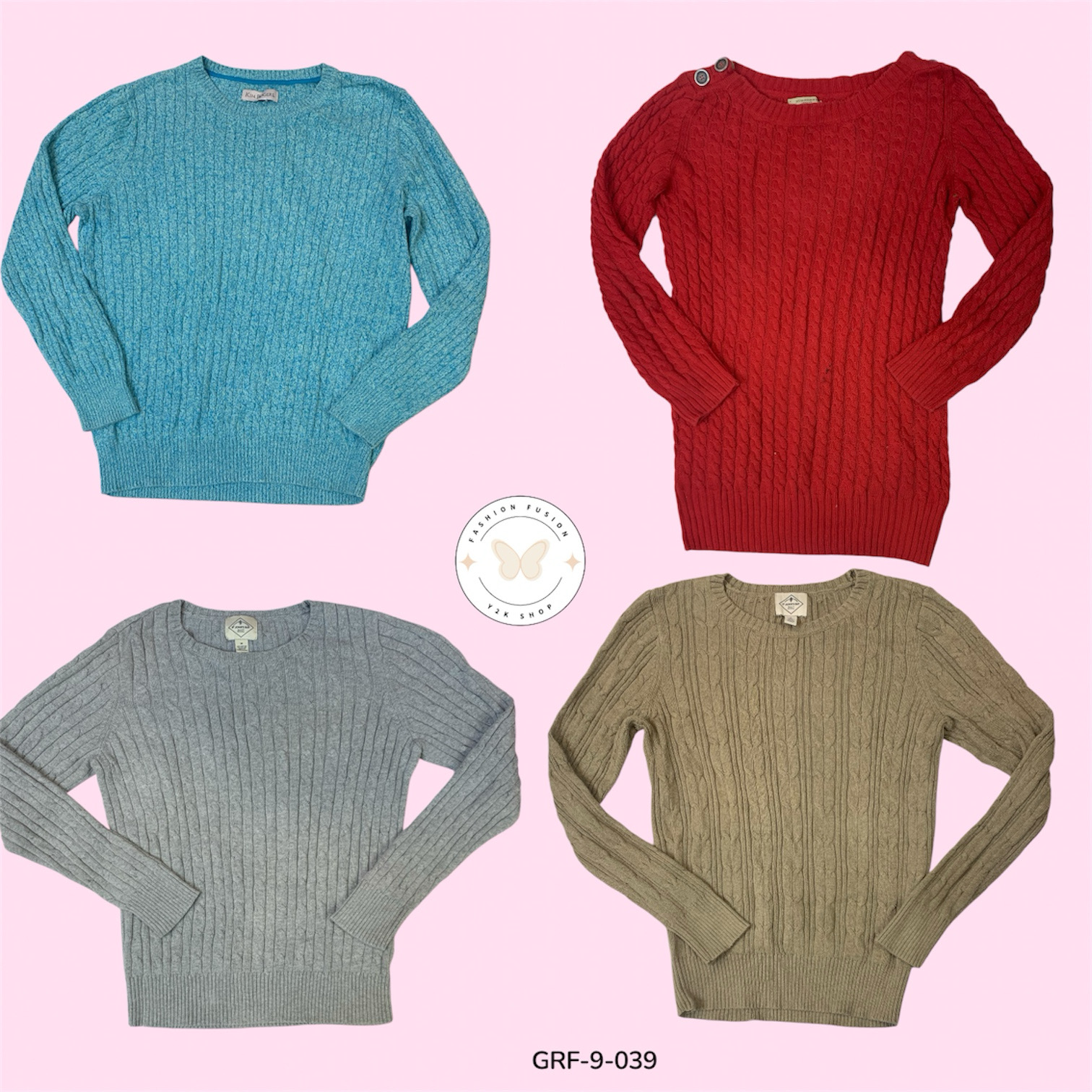 Authentic Y2K Cable Knit Sweater – Cozy Retro Fashion (GRF-9-039)