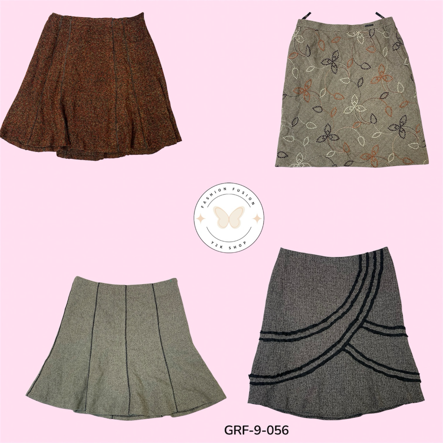 Y2K Vintage Wool Skirts – Classic Aesthetic (GRF-9-056)