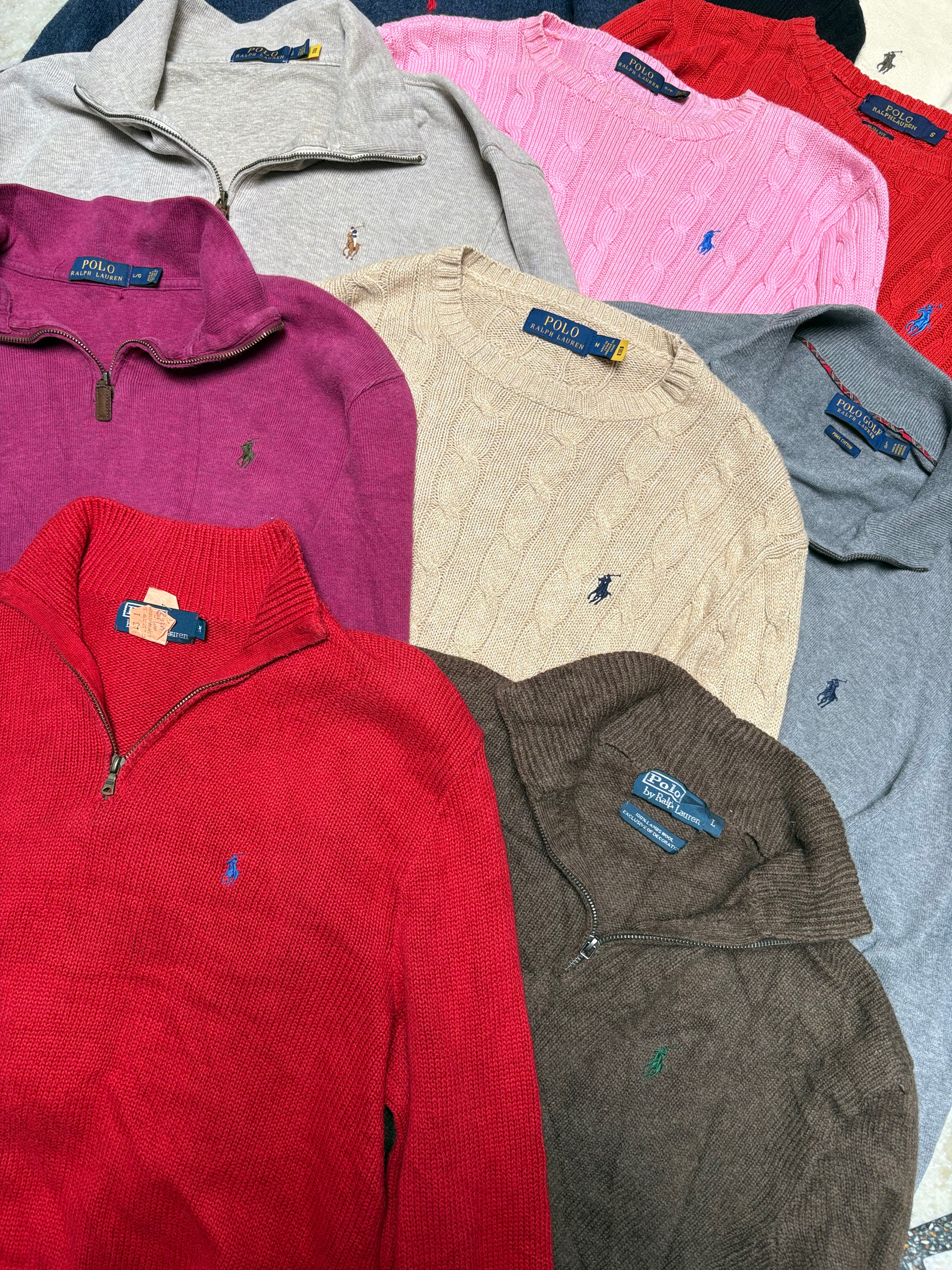 RALPH LAUREN SWEATERS 1/4 ZIPPER UND KABELSTRICK