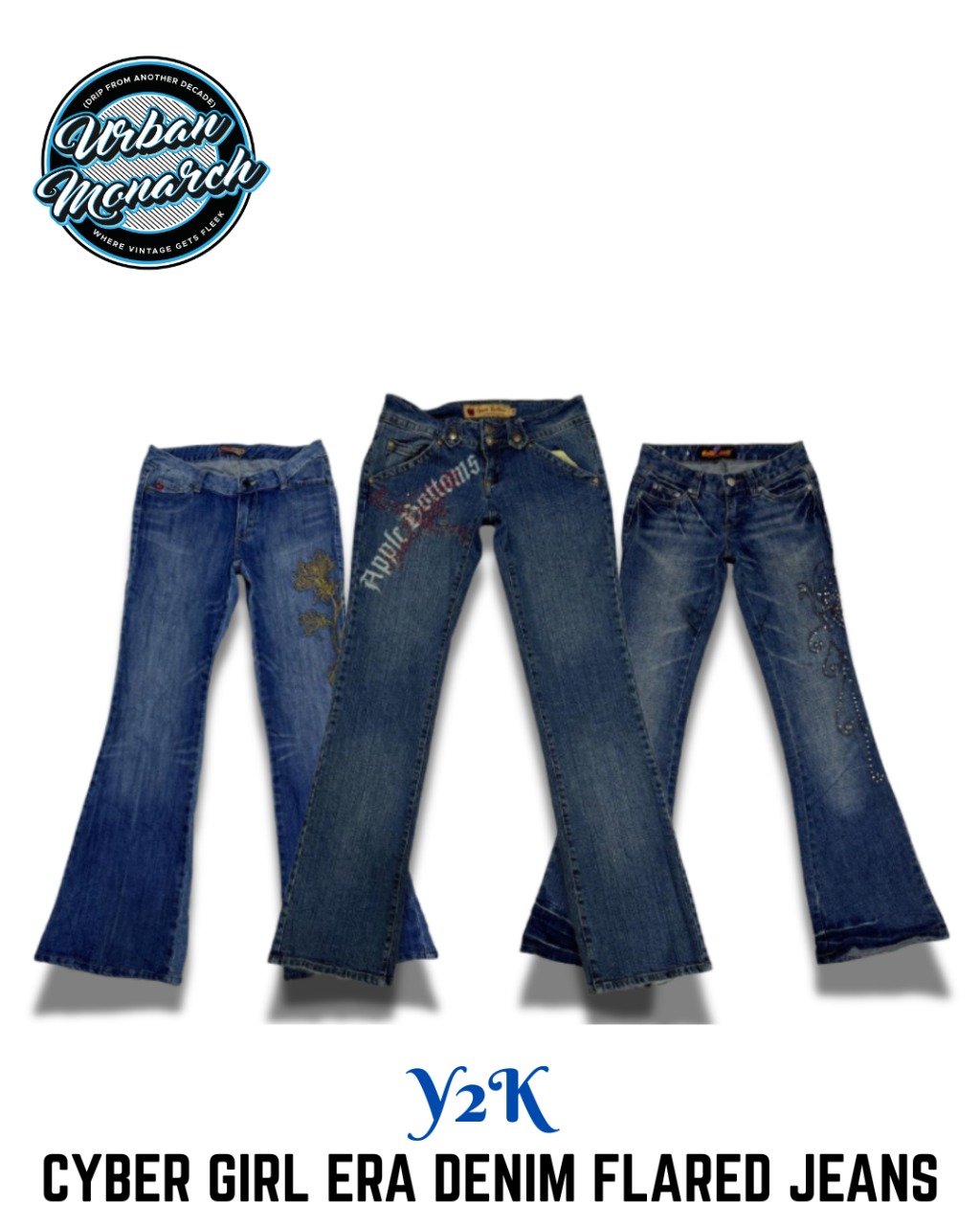 Y2K Cyber Girl Era Denim Flared Jeans - UMW0016