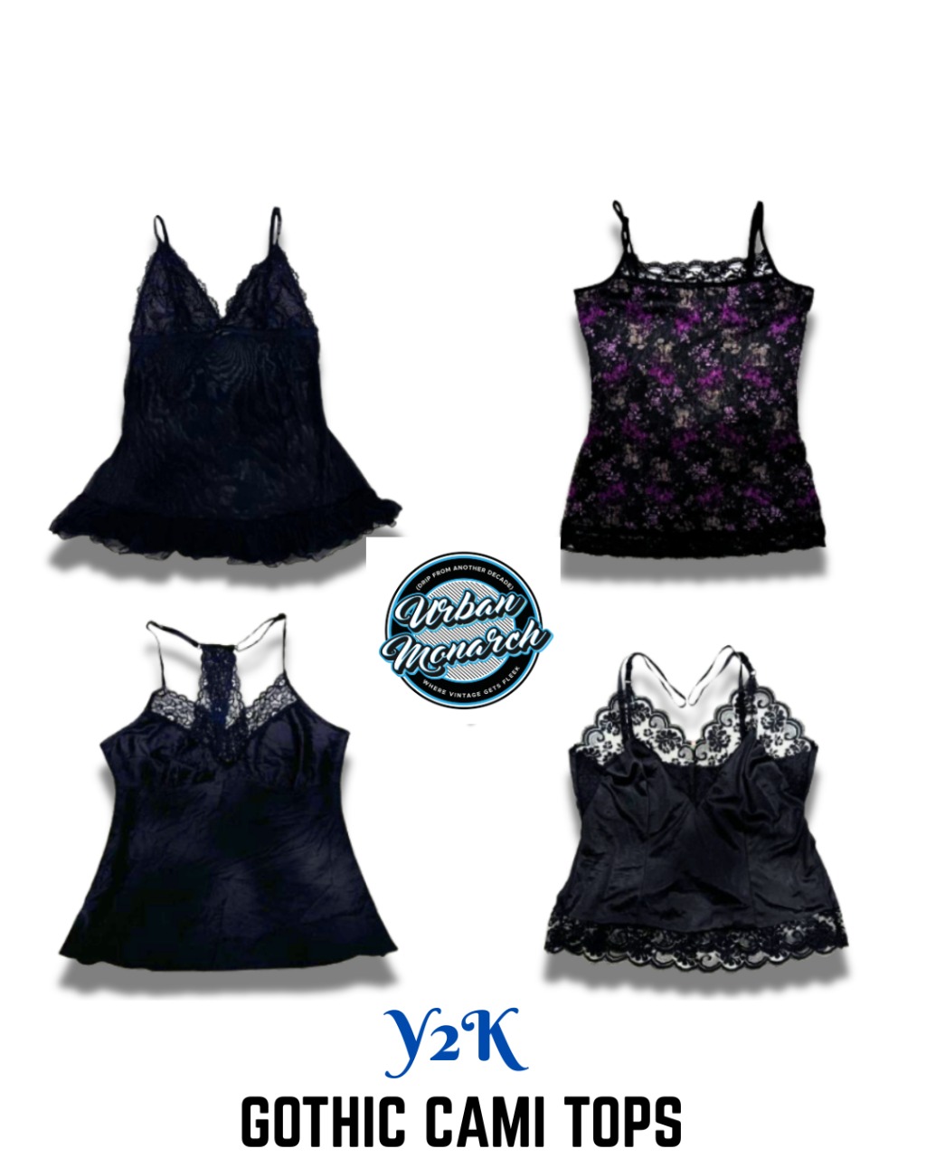 Y2K Gothic Cami Tops - UMW0019