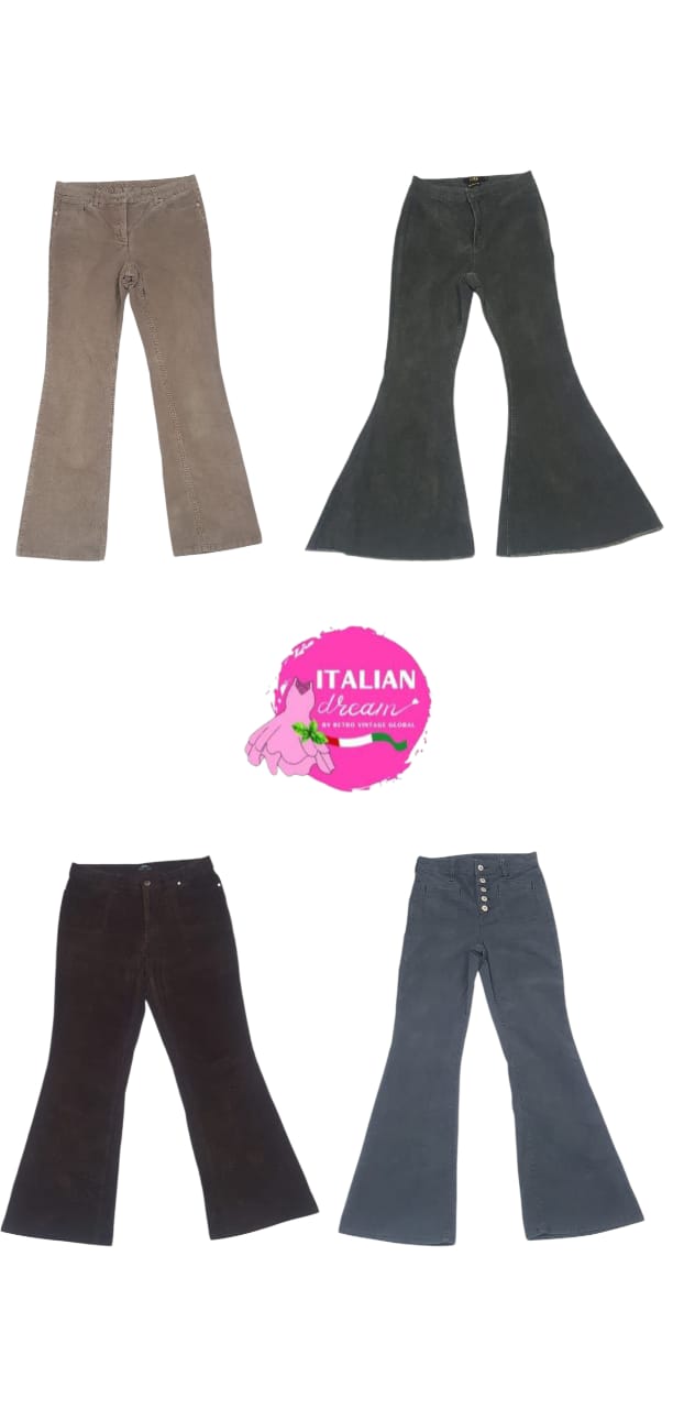 Pantaloni in corda a zampa d'elefante Y2K