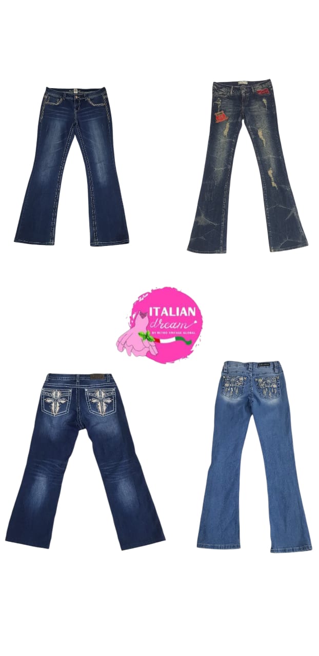 Y2k unique embellished jeans