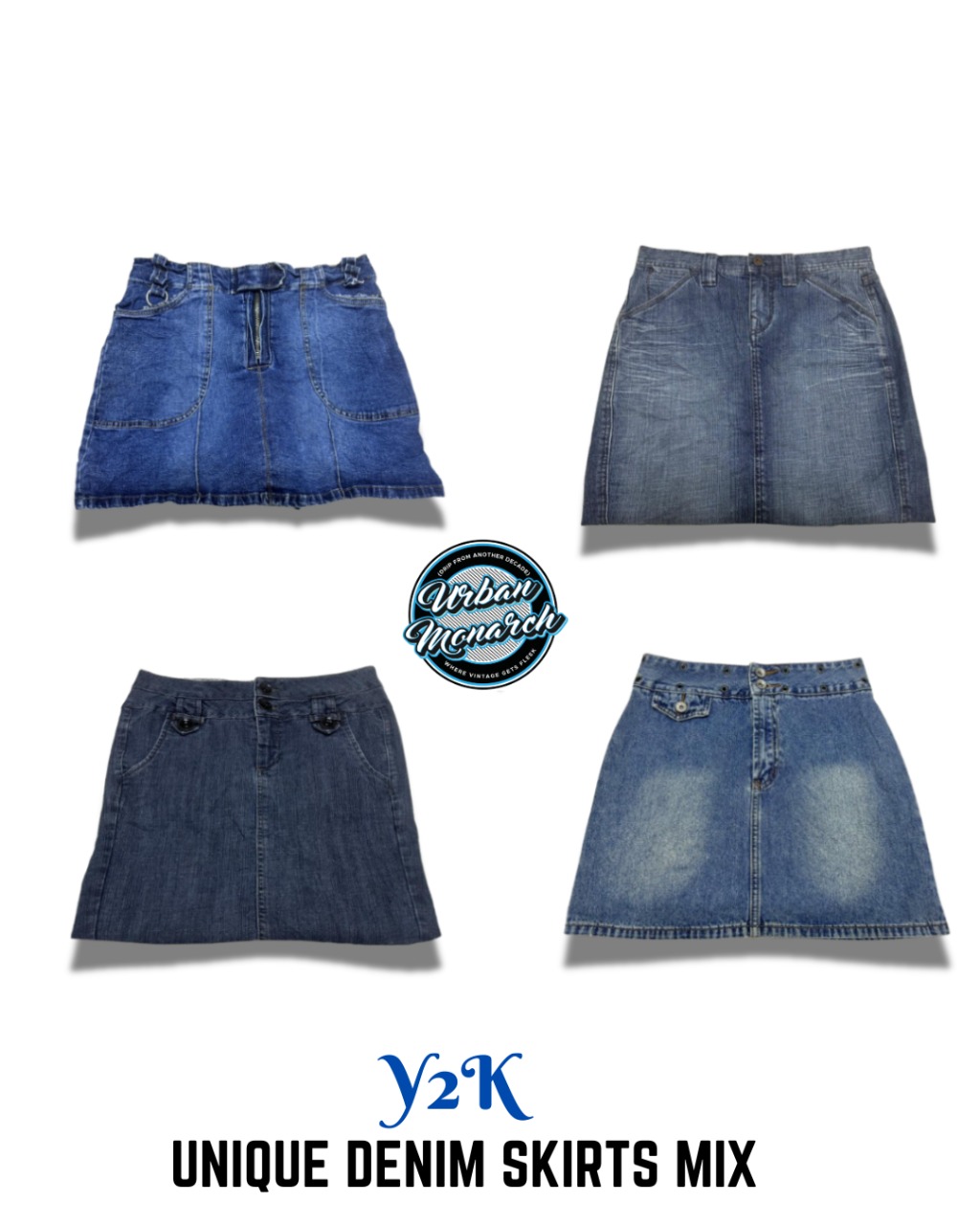 Y2K Unique Denim Skirts Mix - UMW0042