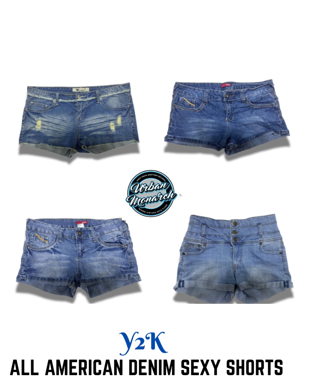 Y2K All American Denim Sexy Shorts - UMW0039