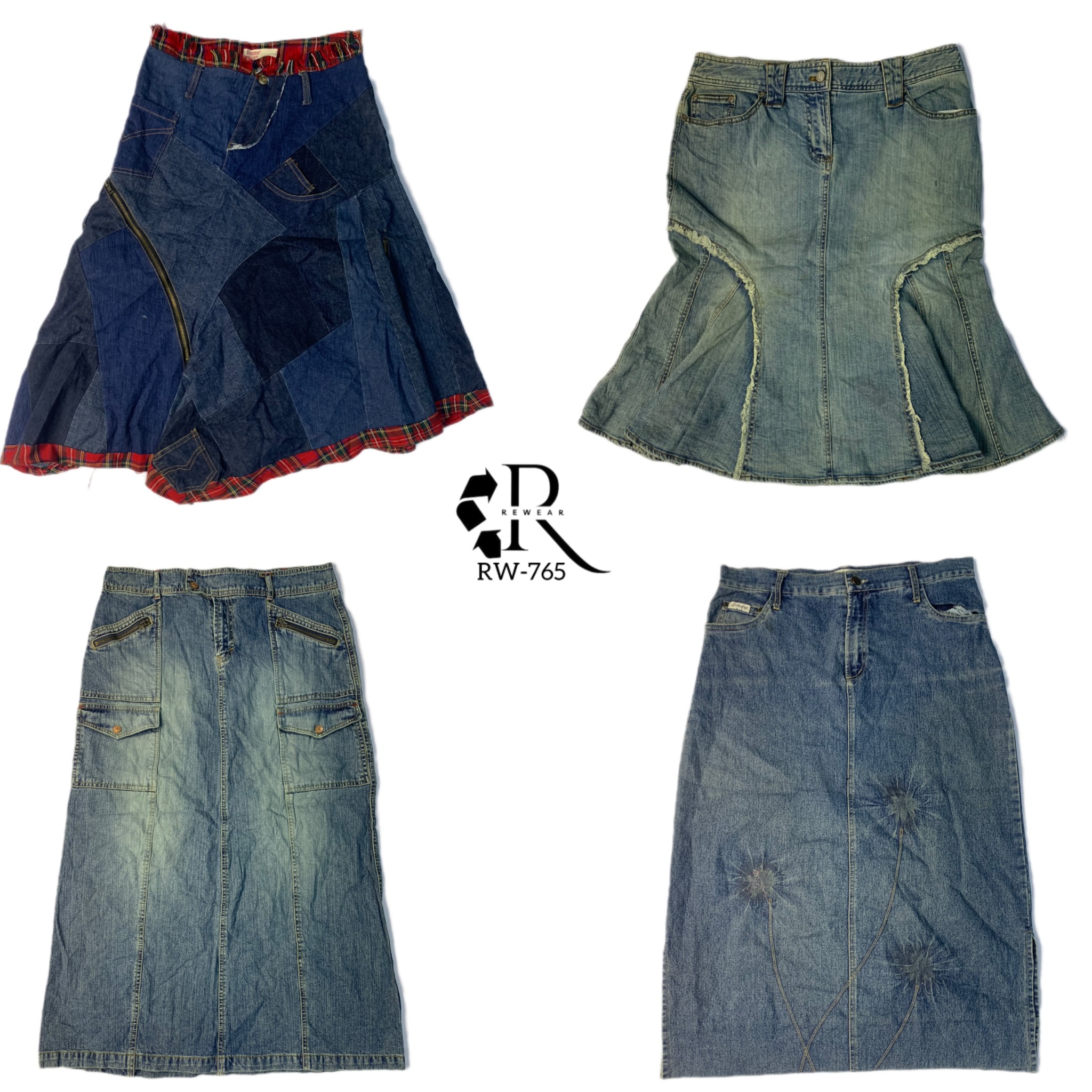 Y2K einzigartige Denim-Midikleider (RW-764)