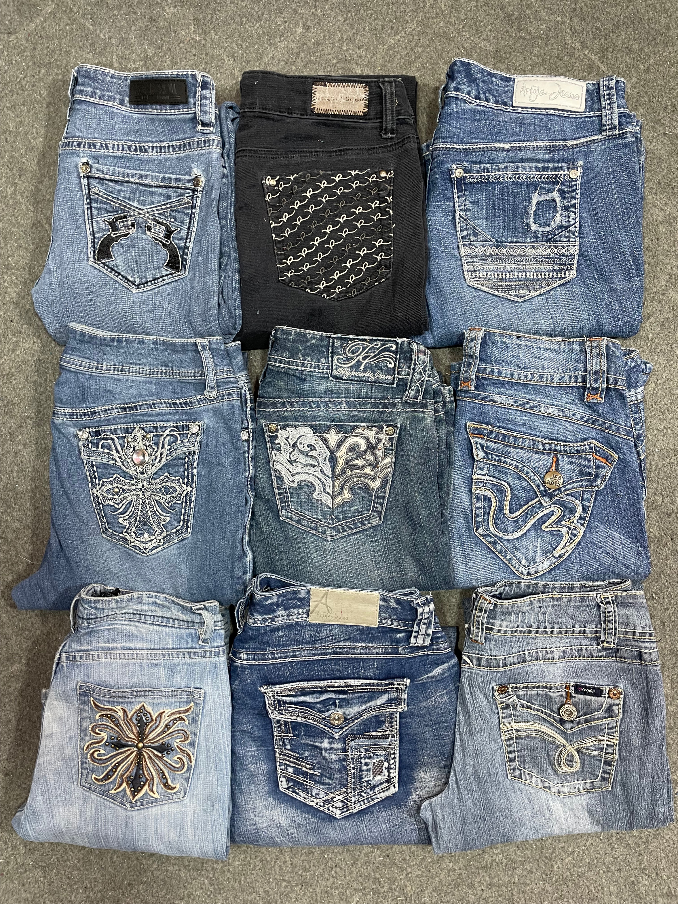 Y2K Embroidered /Rhinestone jeans Bootcut